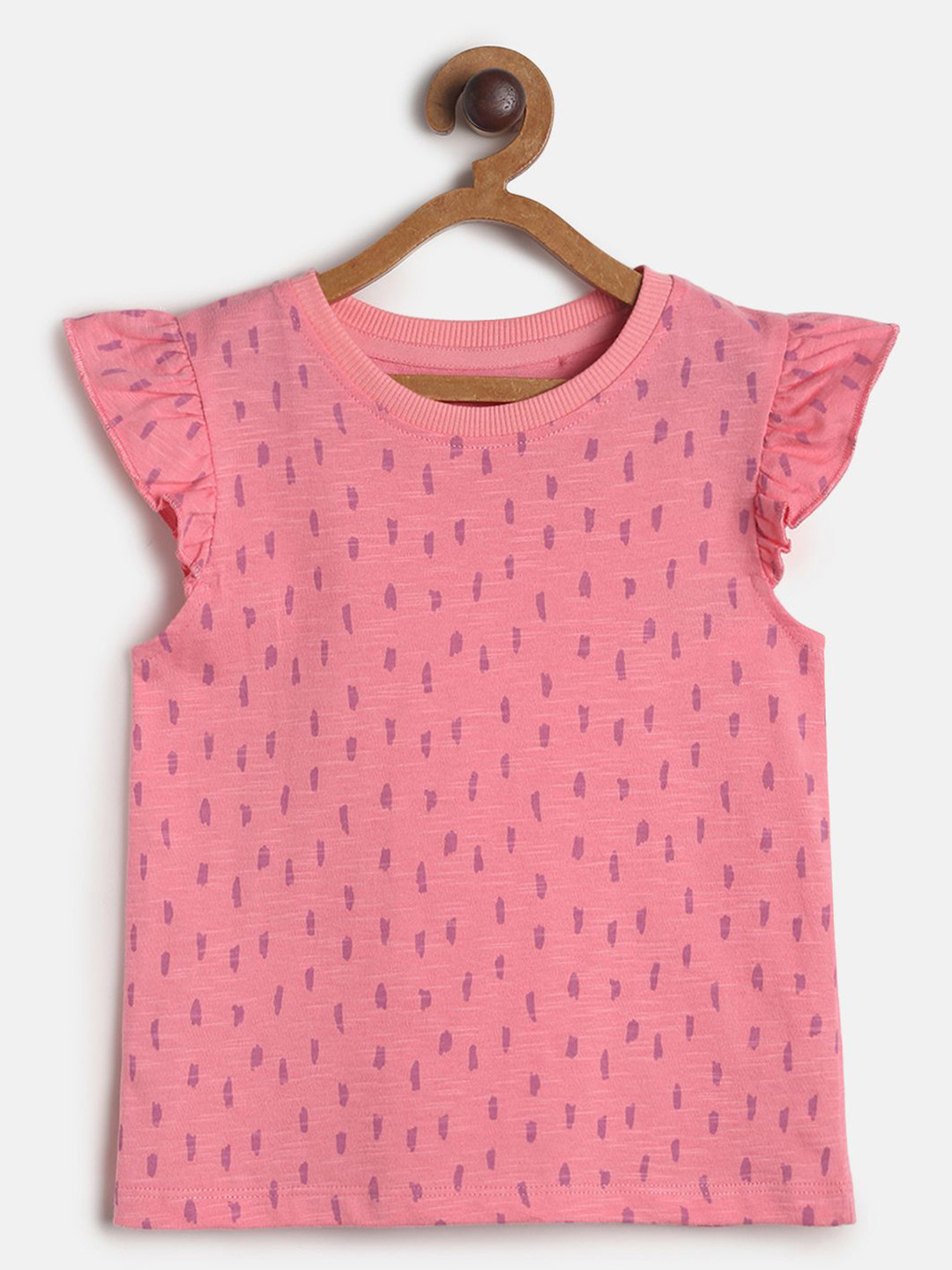 MINI KLUB Girls Pink Printed Regular Top