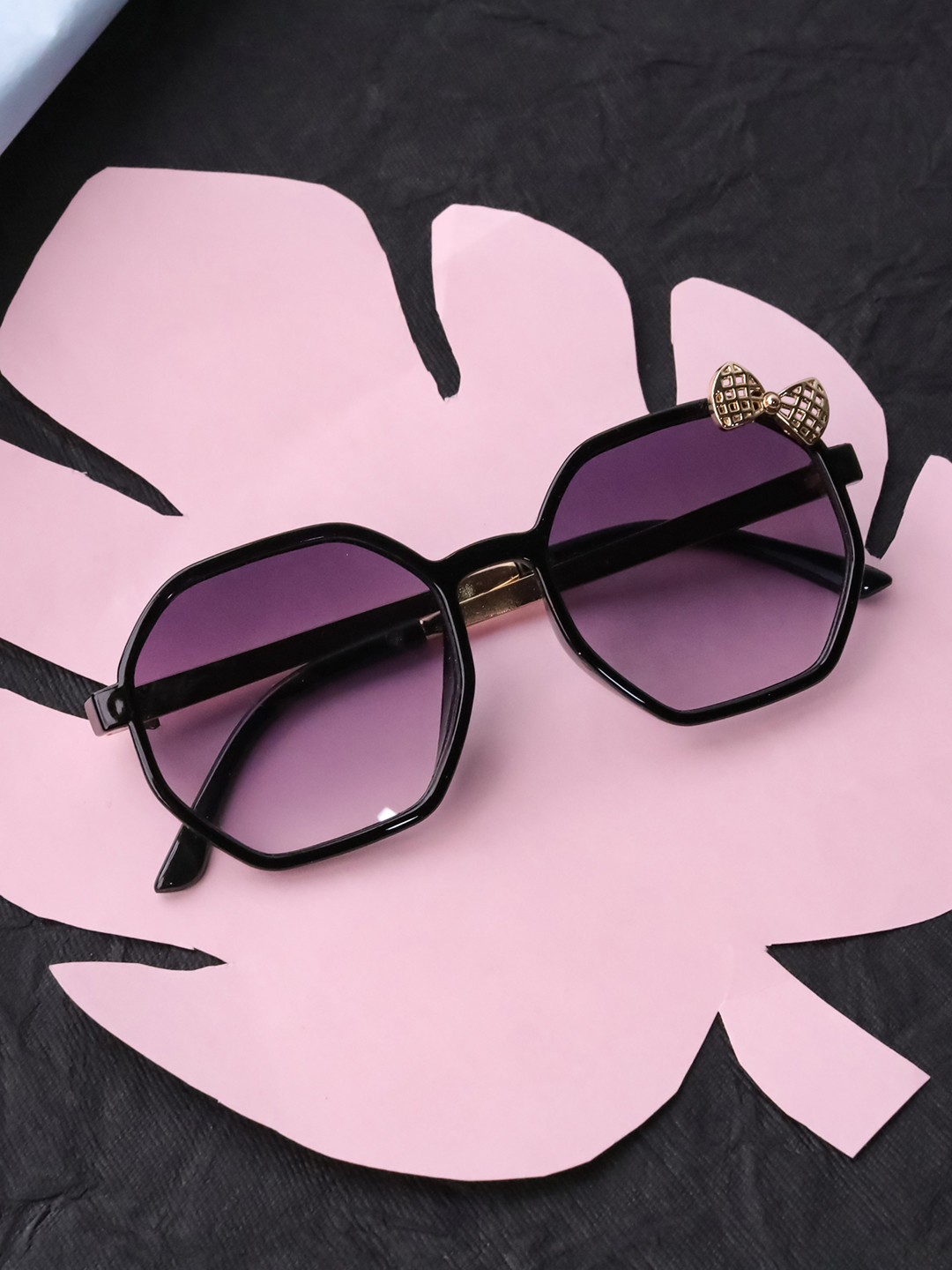 Spiky Unisex Kids Blue Lens & Black Sunglasses with UV Protected Lens-Z2958_BLK_BLUE