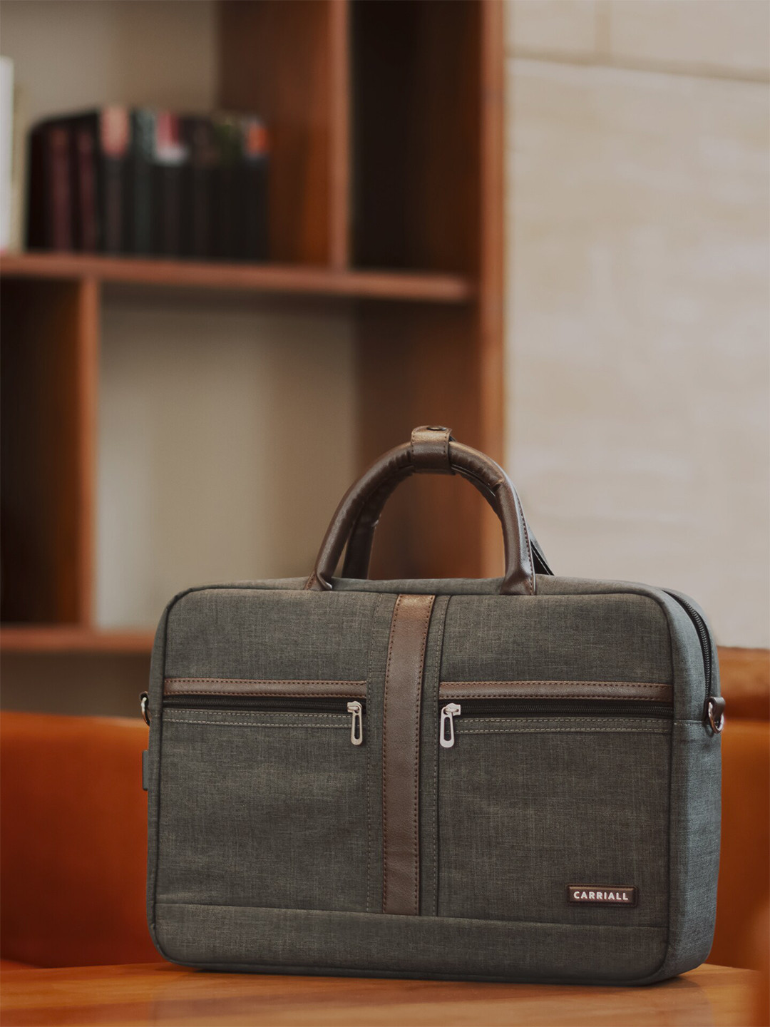 CARRIALL Unisex Grey Textured Laptop Bag