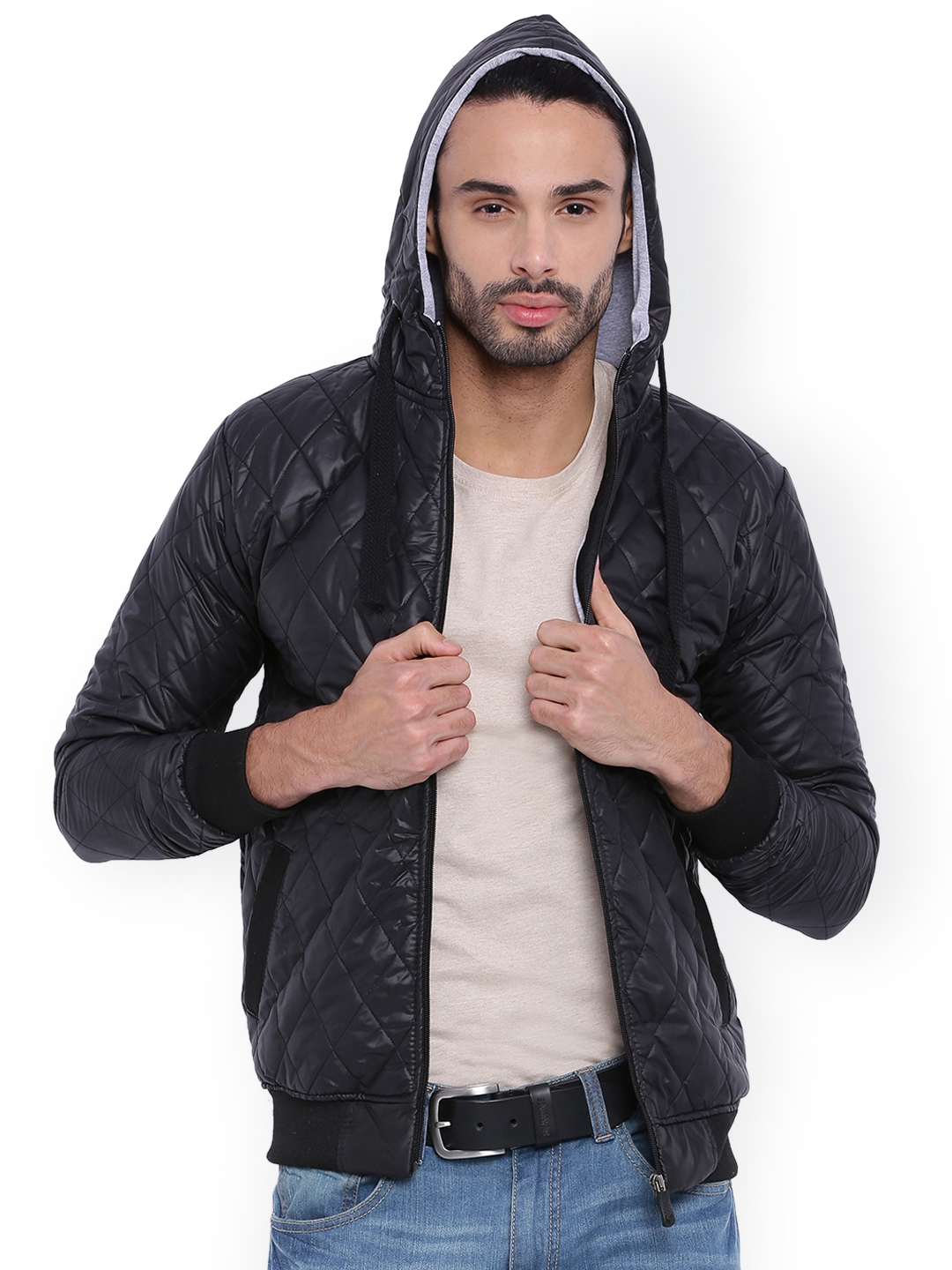 campus sutra hooded quilted jacket