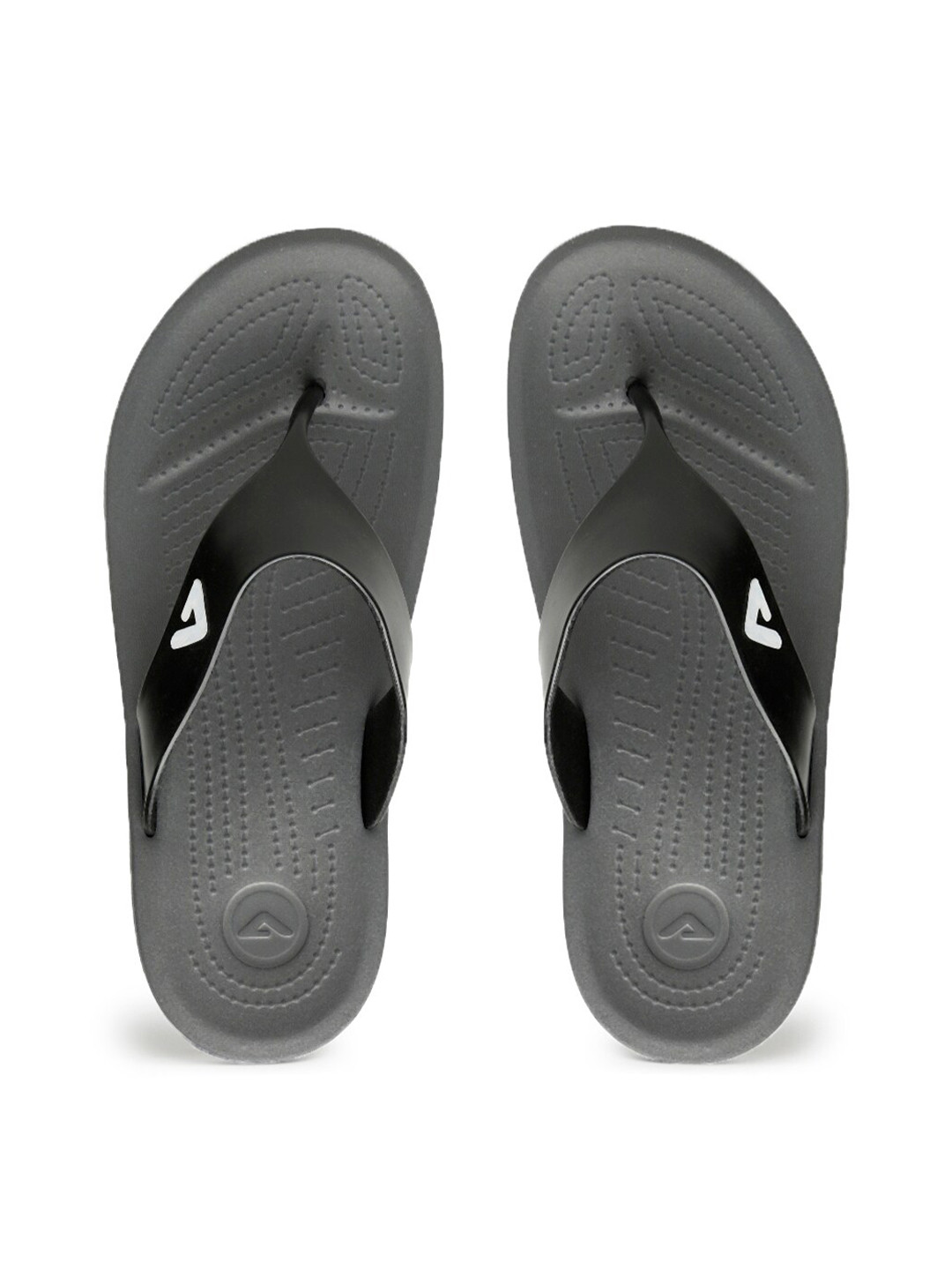 Adda Men Grey Solid Comfort Flip Flops