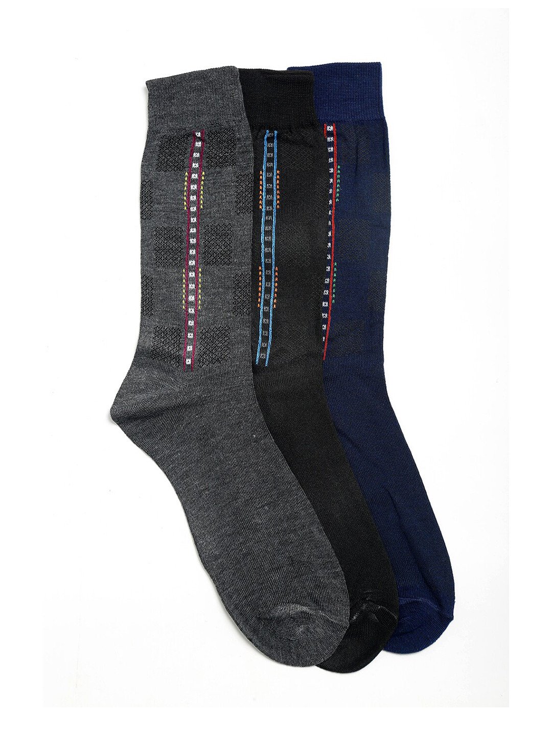Alvaro Castagnino Men Pack Of 3 Assorted Above Ankle Socks