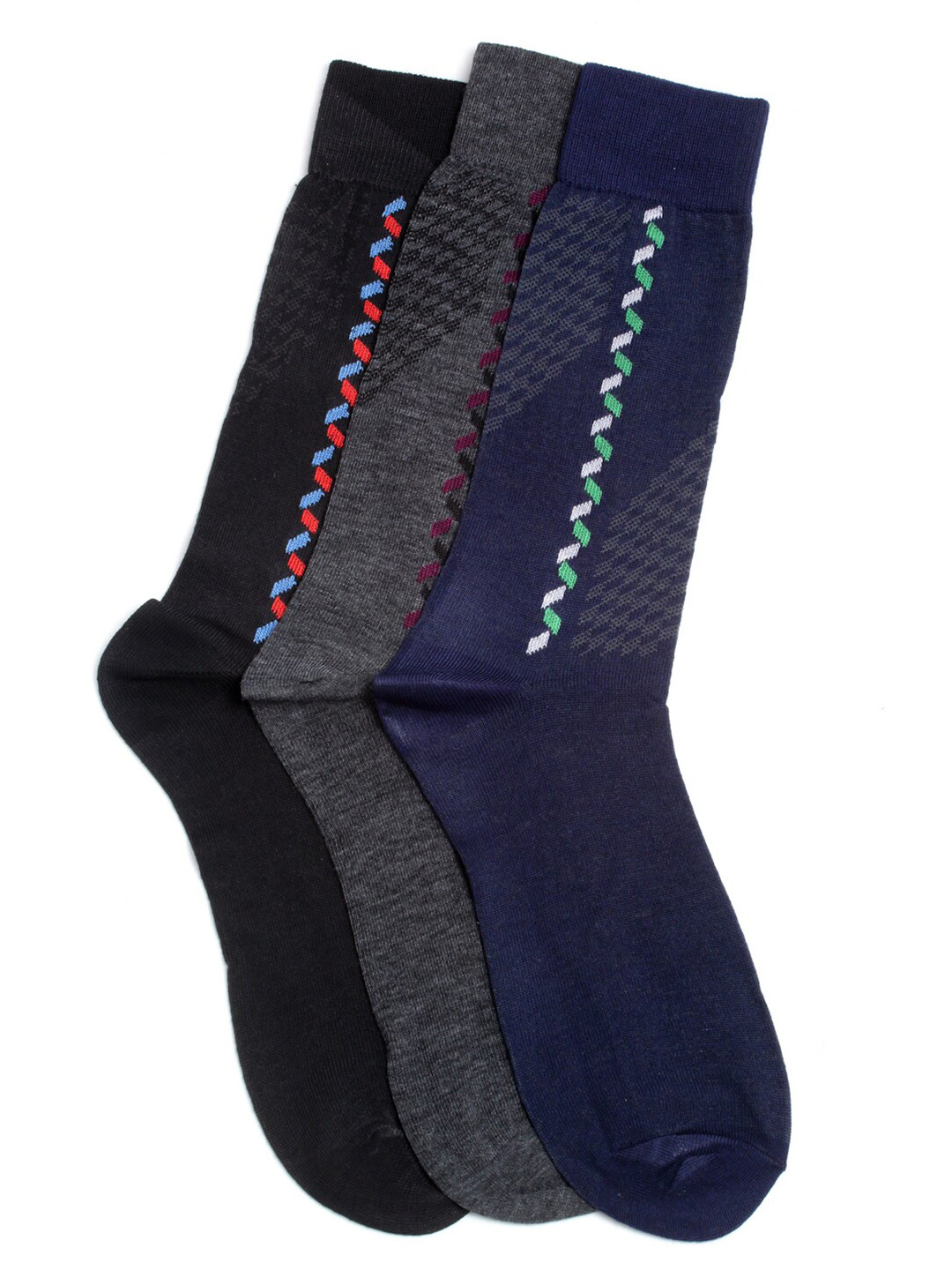 Alvaro Castagnino Men Pack Of 3 Assorted Calf-Length Socks
