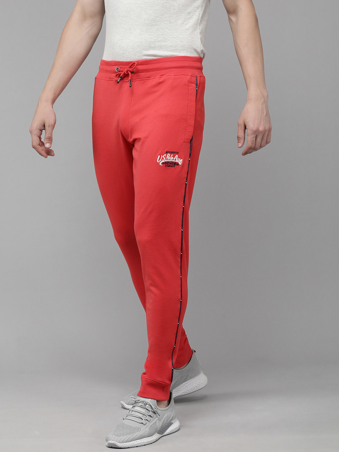 U.S. Polo Assn. Denim Co. Men Navy Blue Solid Slim Fit Joggers