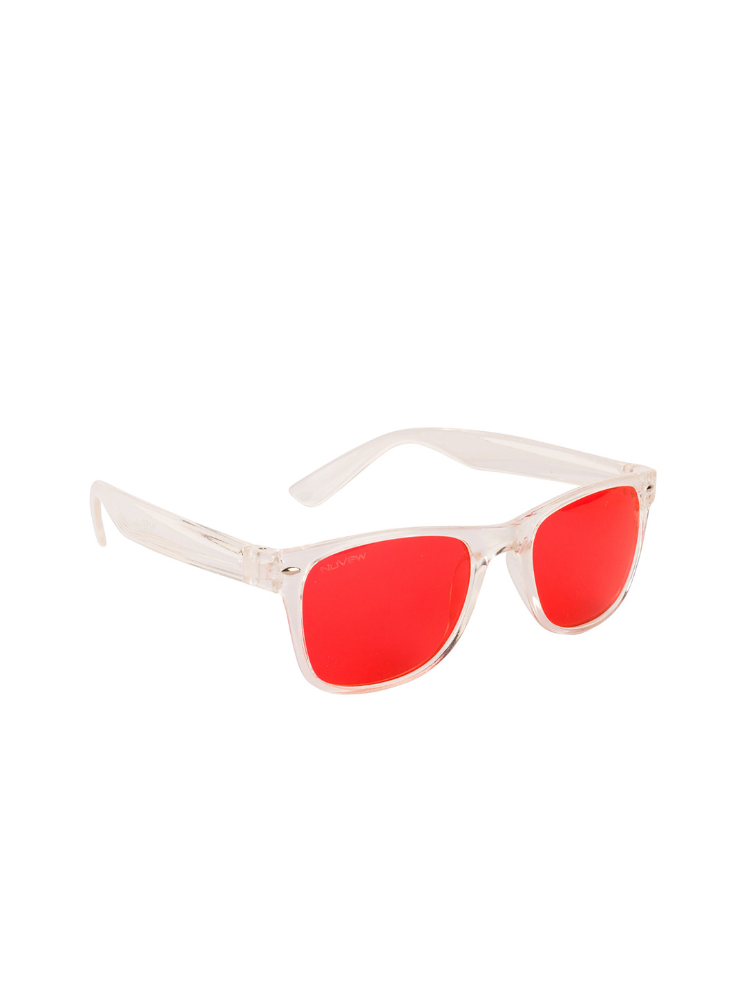 NuVew Unisex Red & White UV Protected Wayfarer Sunglasses 16049-22-NW-82230