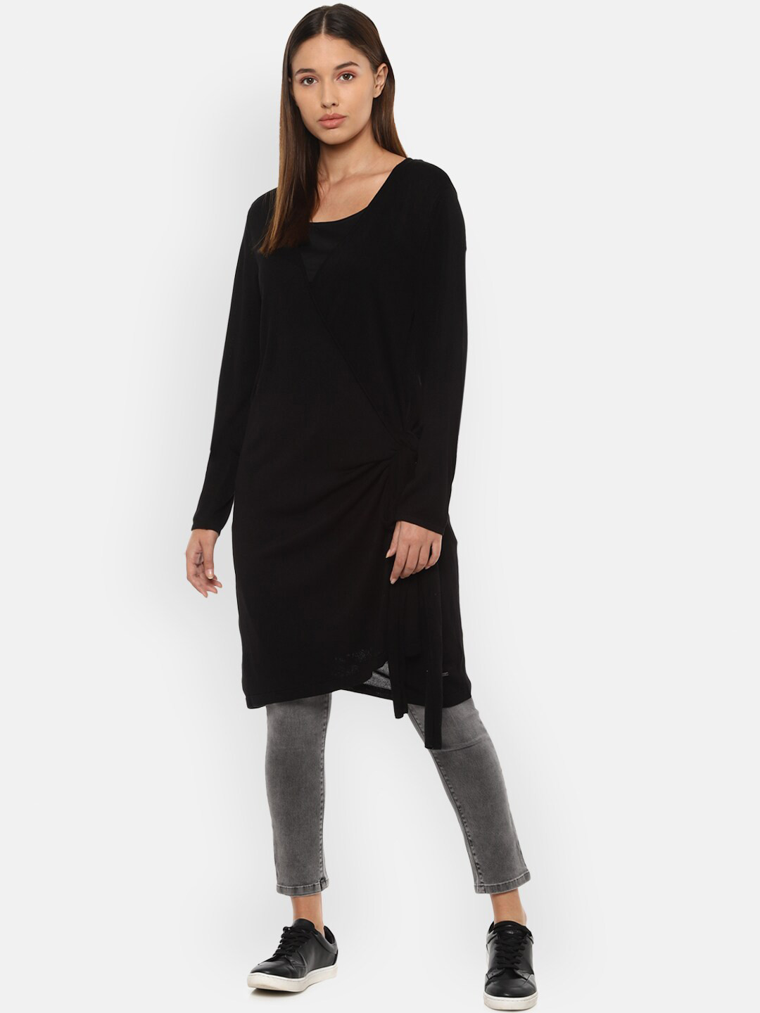 Van Heusen Woman Black Longline Sweater