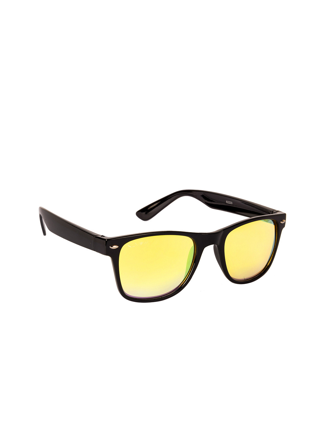 NuVew Unisex Yellow Lens & Black Wayfarer Sunglasses - 16044-22-NW-82230-Mirror Yellow