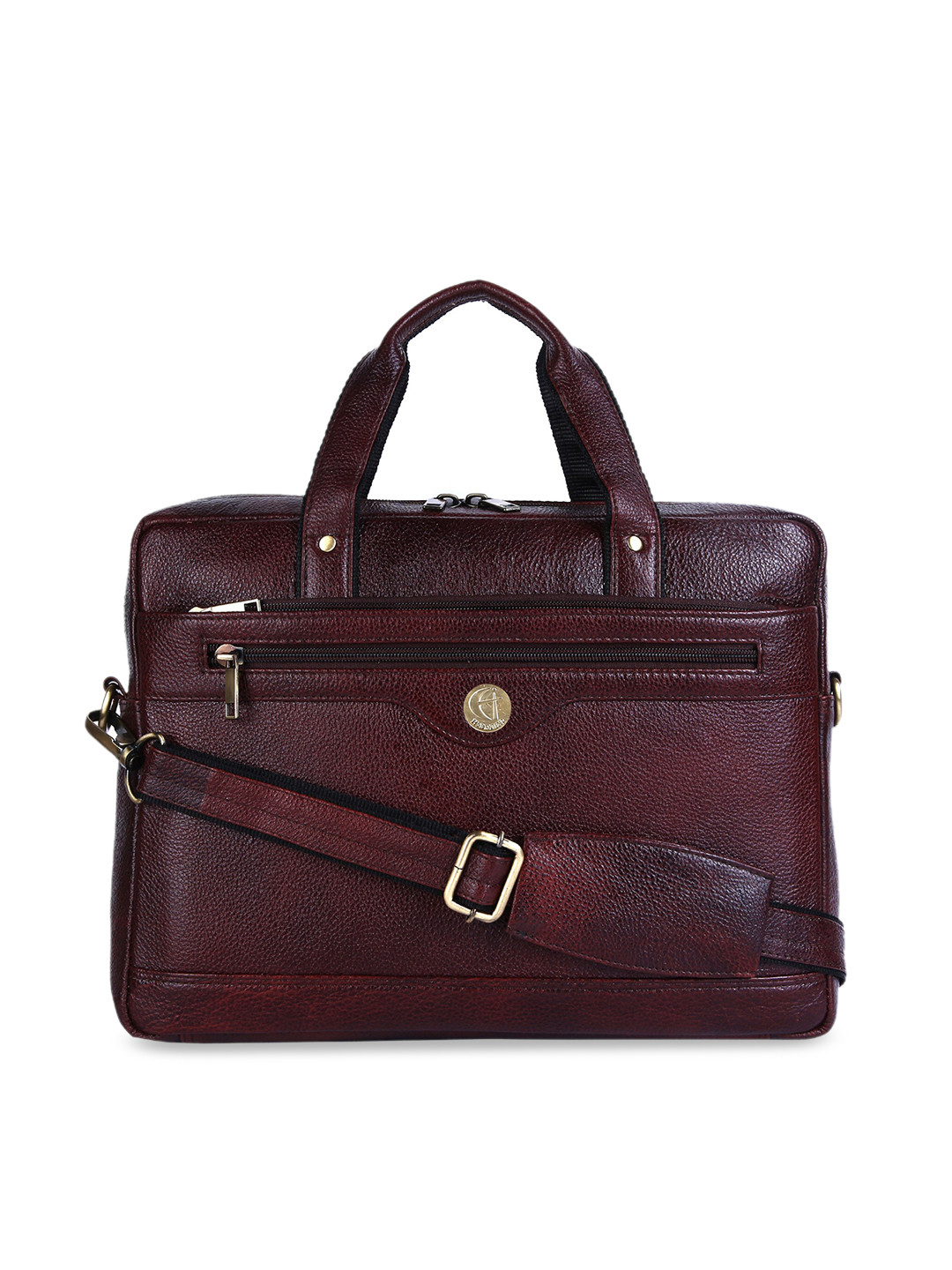HiLEDER Unisex Brown Leather 15 inch Laptop Bag