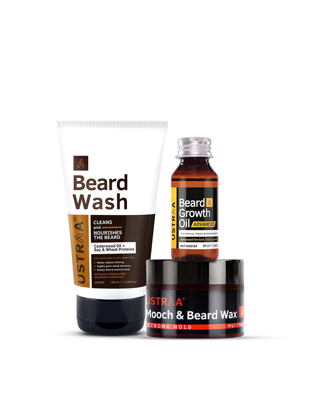 Ustraa Beard Oil Advanced With Beard Wash & Mooch Wax