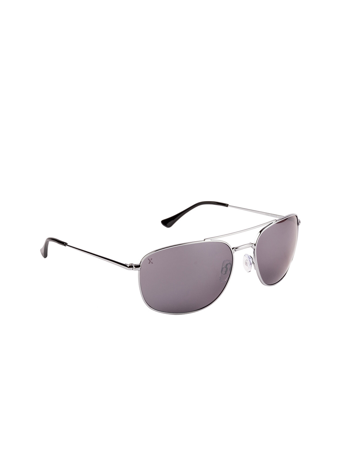 XPRES Unisex Grey Lens & Silver-Toned Full Rim Square Sunglasses with UV Protected Lens