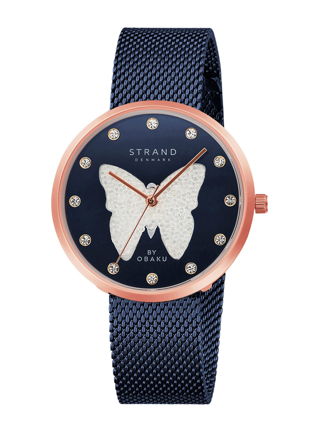 STRAND BY OBAKU Women Blue Printed Brass Dial & Blue Straps Analogue Watch S700LHVLML-DBW
