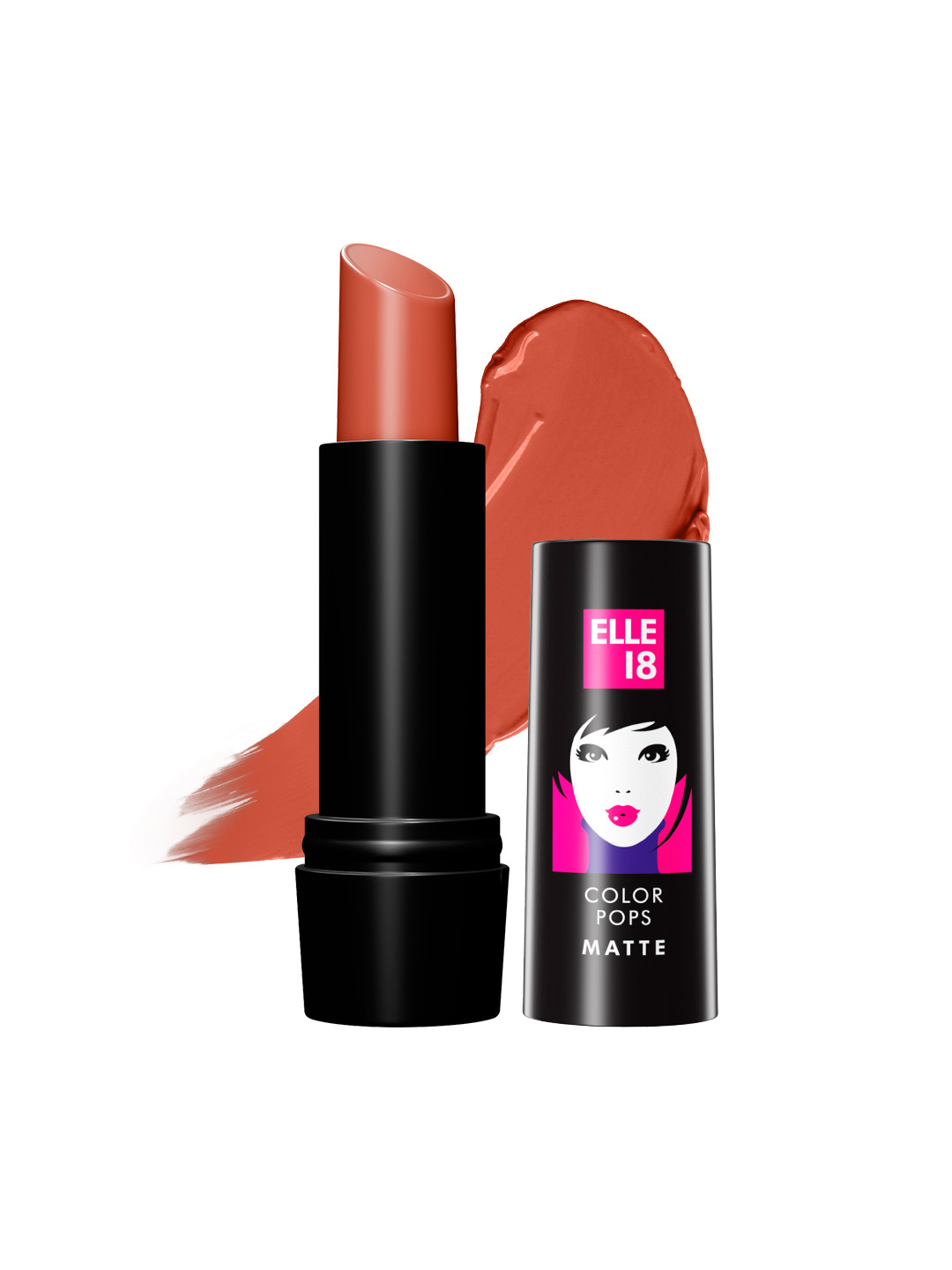 ELLE 18  Color Pop Moisturising Matte Lip Color With Jojoba Oil  4.3g - C27 Peach Impact