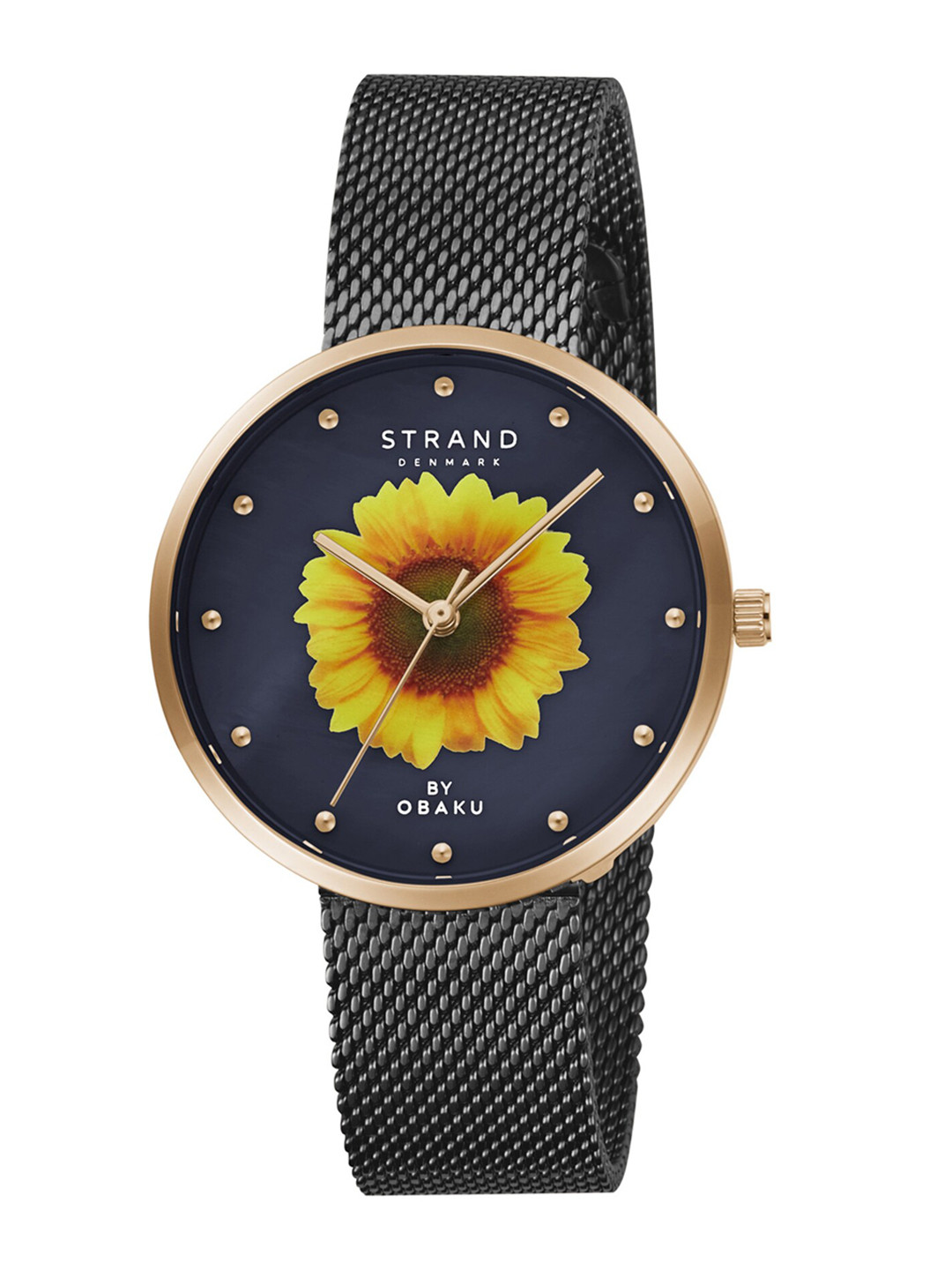 STRAND BY OBAKU Women Black Brass Dial & Straps Digital Watch S700LXVBMB-DS