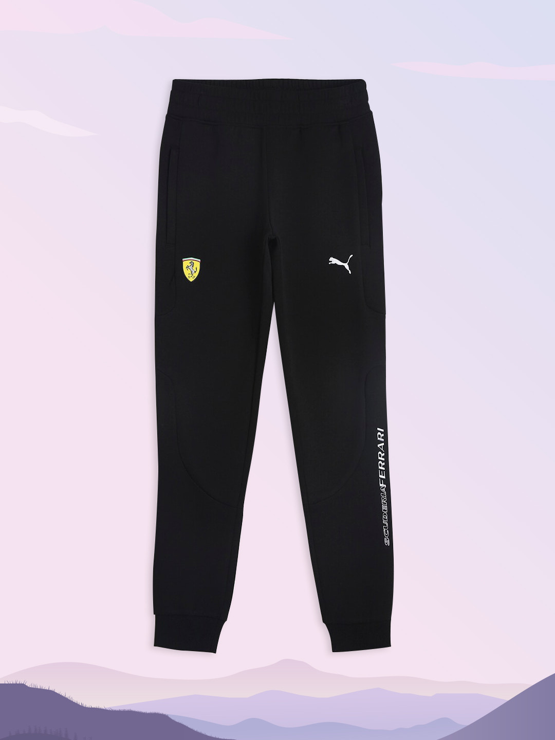 Puma Kids Black Solid Ferrari Race Sweat Pants