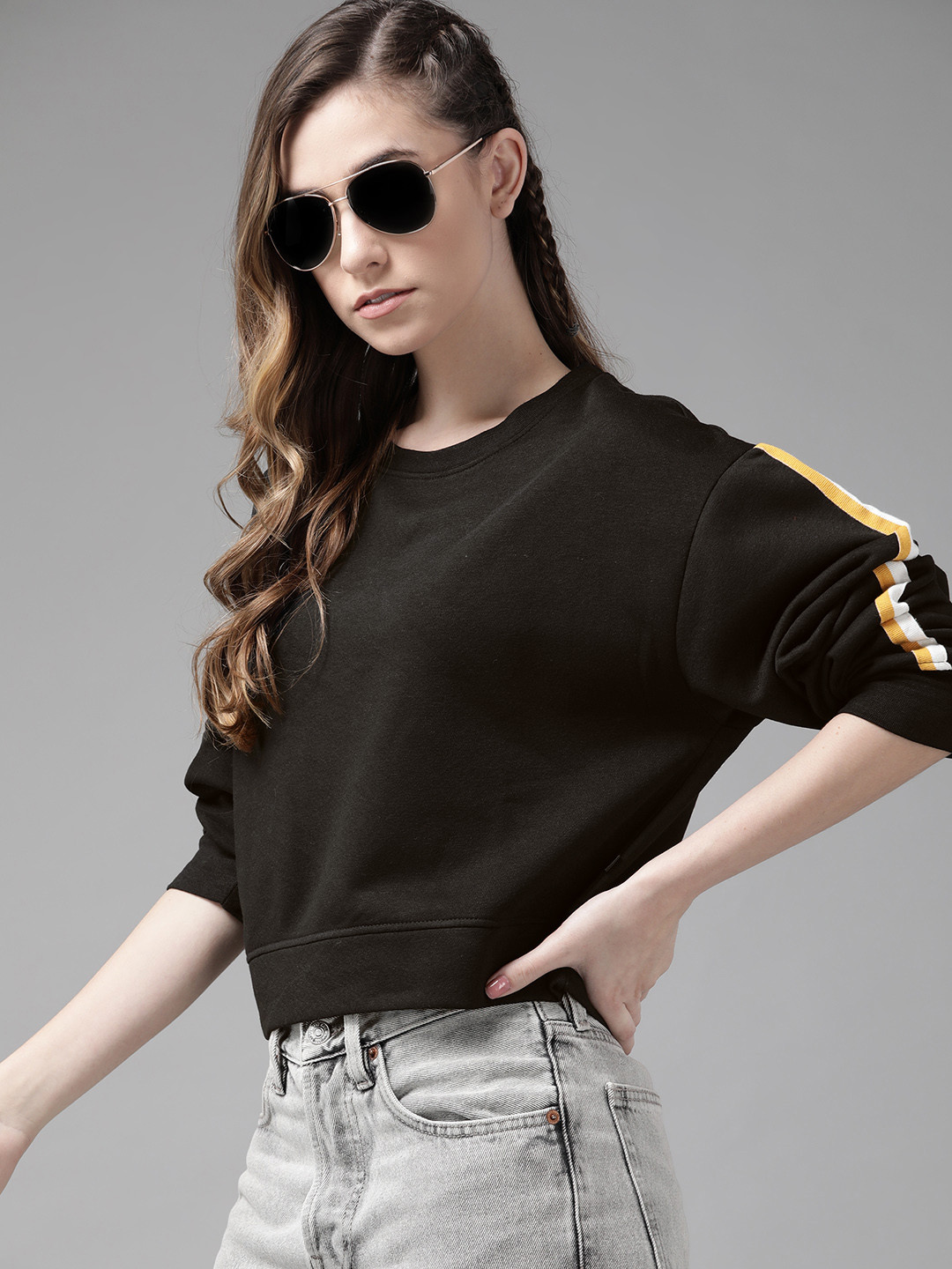 Roadster Women Black Sweatshirt