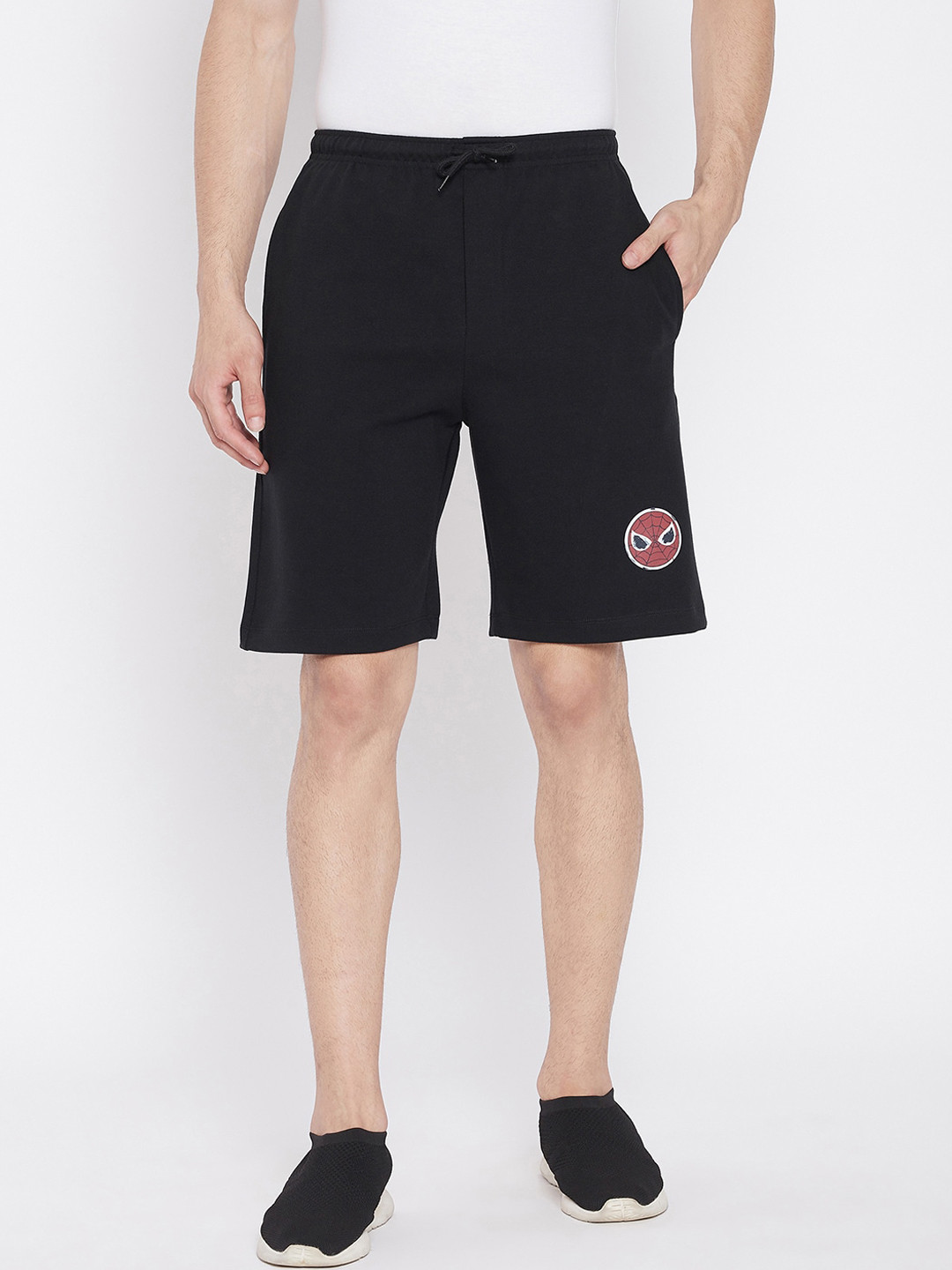 Marvel by Wear Your Mind Men Black Spiderman Regular Shorts