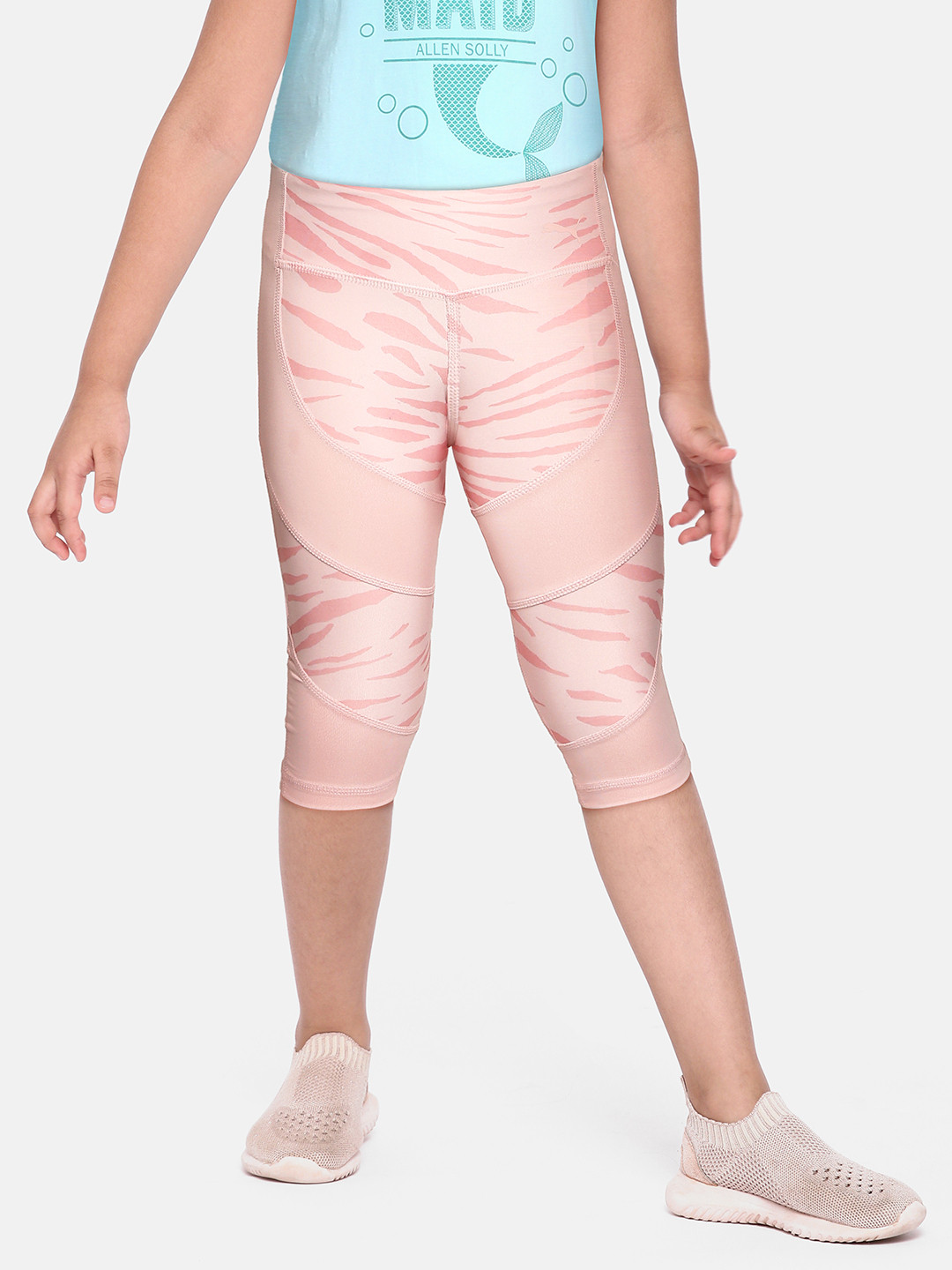 Puma Girls Pink Printed Runtrain Slim Tights