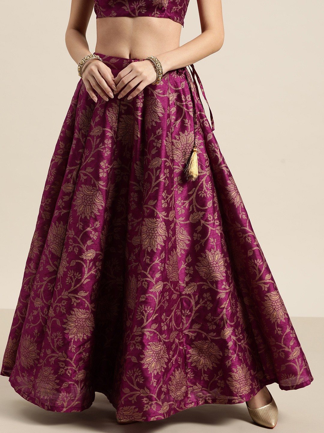 Glittery Jacquard Blouse Skirt （Buy Capri Blue Breezy