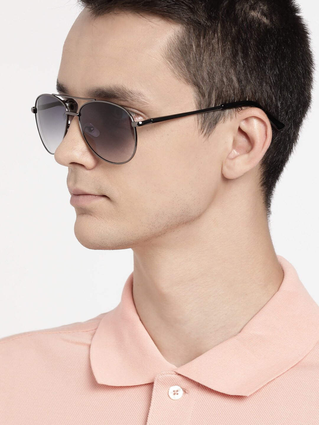 Carlton London Men Grey Aviator Sunglasses with UV Protected Lens CLSM003