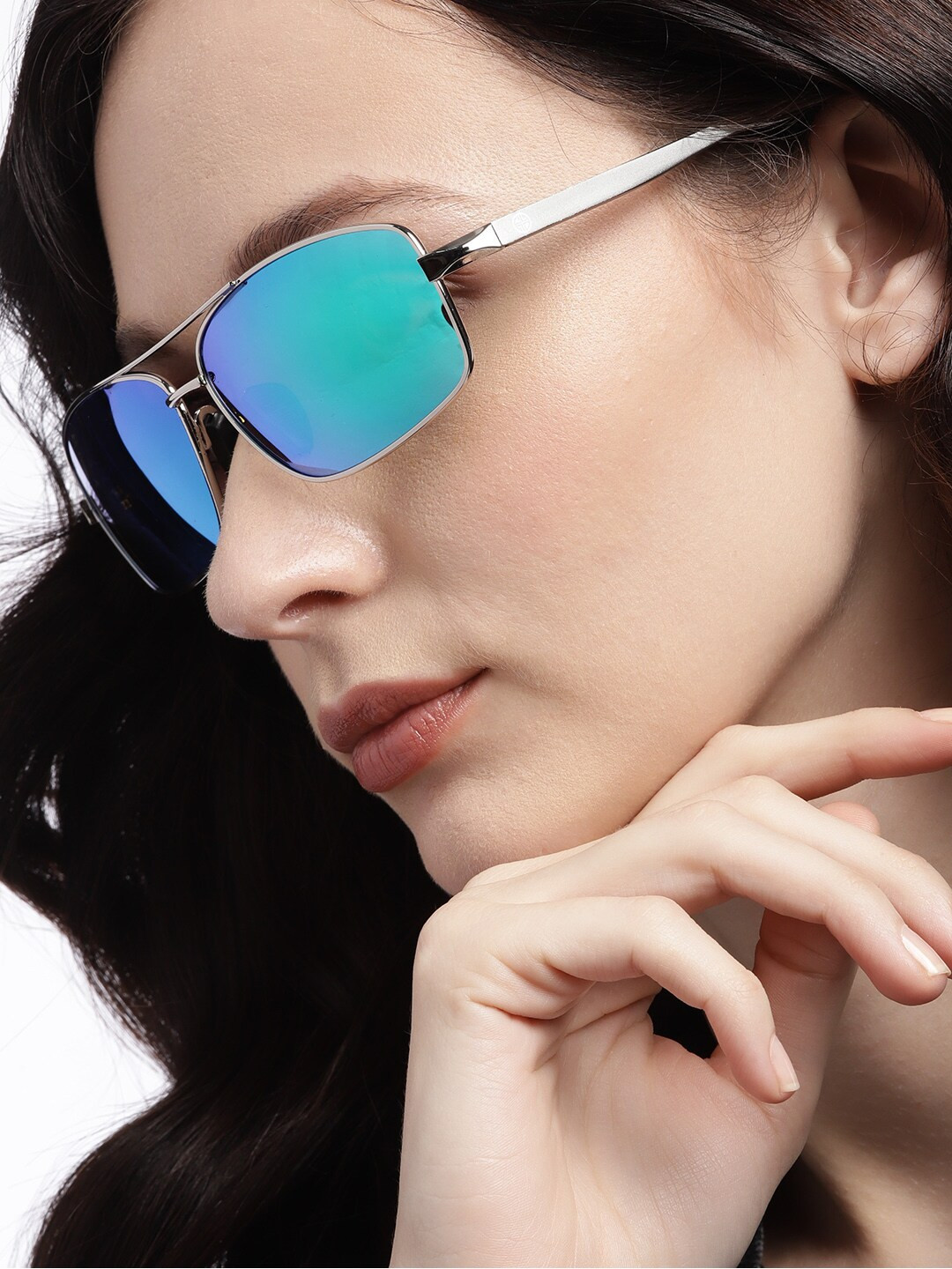 Carlton London Women UV Protected Lens Mirrored Rectangle Sunglasses
