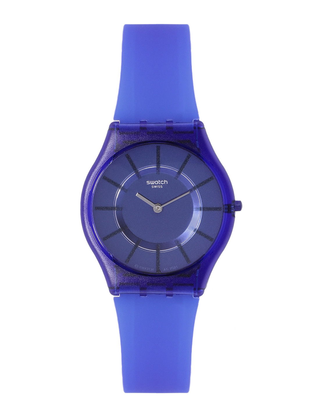 Swatch Unisex Blue Patterned Dial & Blue Straps Water Resistant Analogue Watch