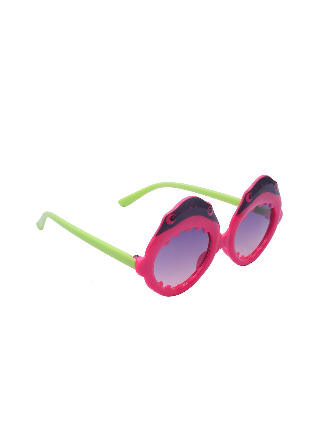 Spiky Kids Purple Lens & Green Round Sunglasses with UV Protected Lens 3313_CRIMS_VIO