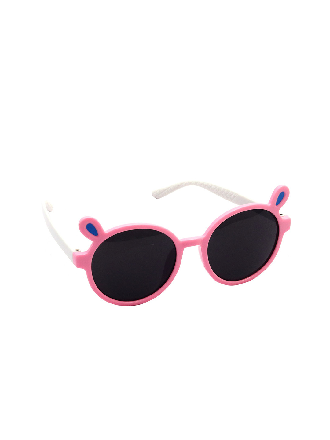 Spiky Unisex Kids Black Lens & Pink Full Rim Round Sunglasses 3314_PINK_BLK