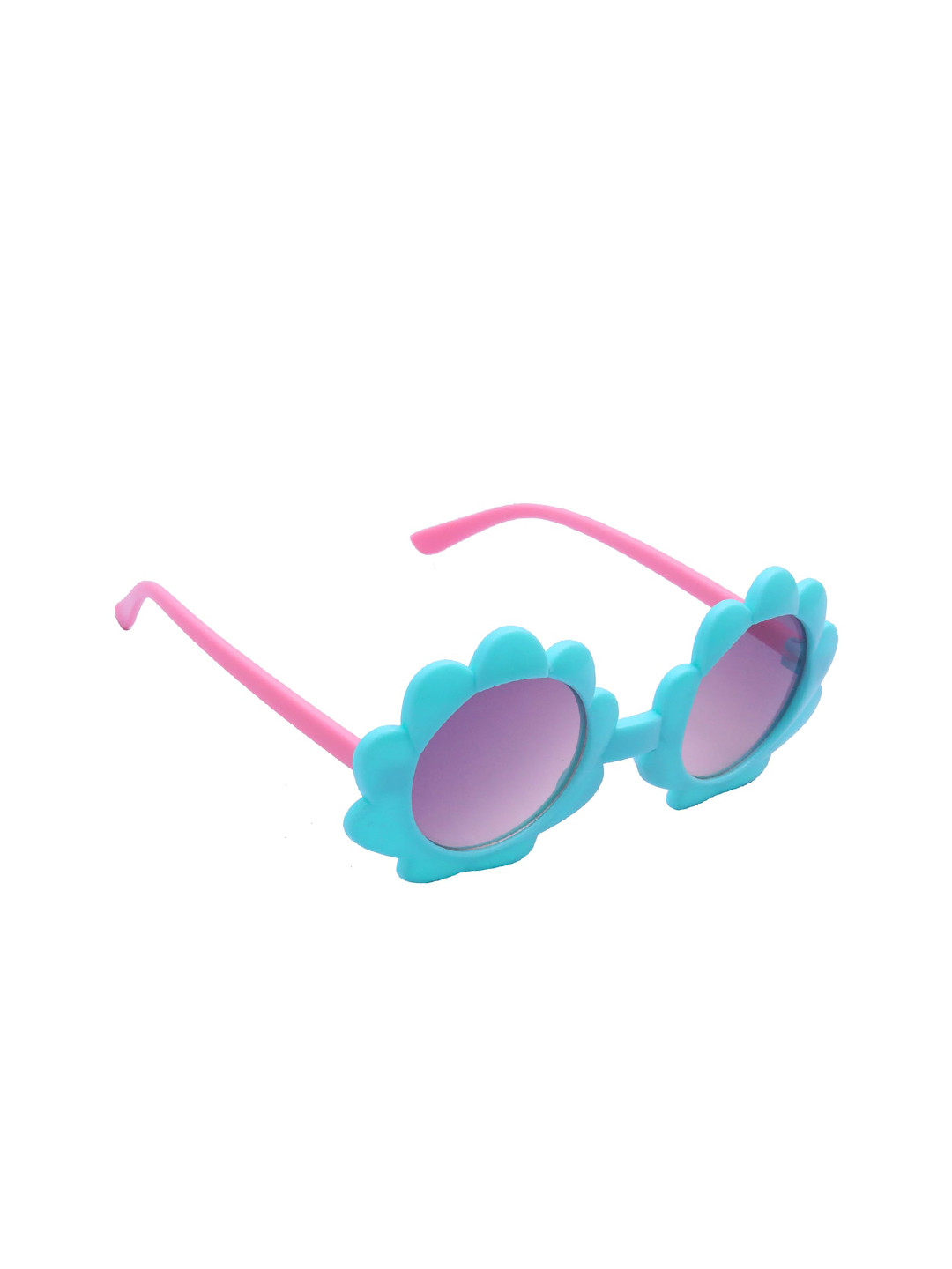 Spiky Kids Turquoise Blue Round Sunglasses