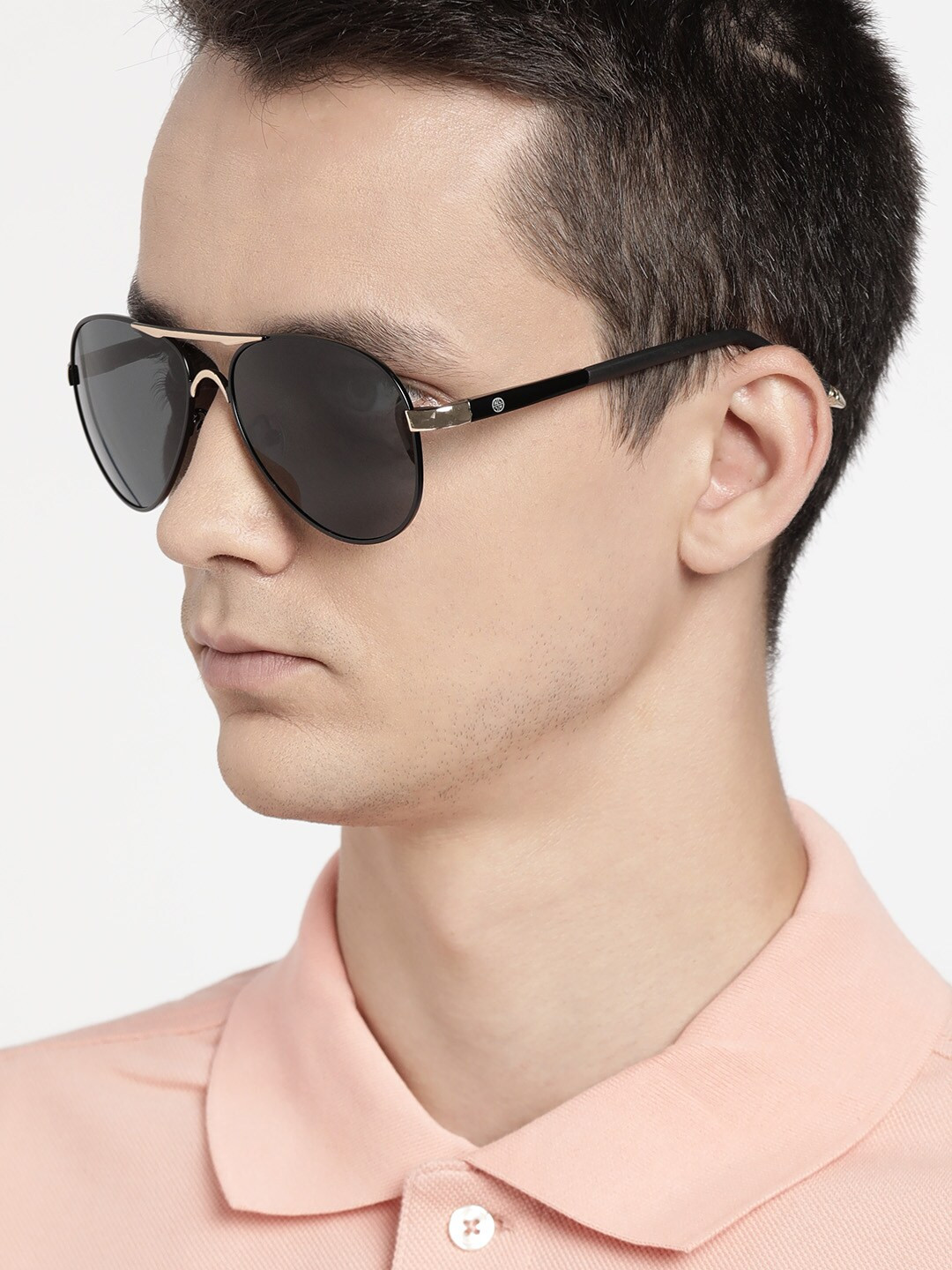 Carlton London Men Black Polarised Aviator Sunglasses with UV Protected Lens 8701-C2