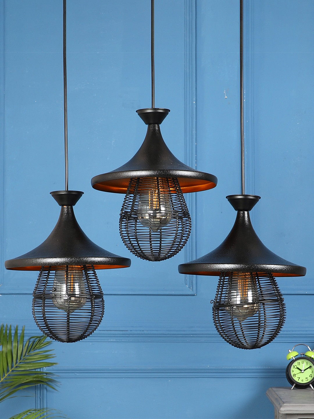MFD HOME FURNISHING Black Iron Contemporary Cluster Lights