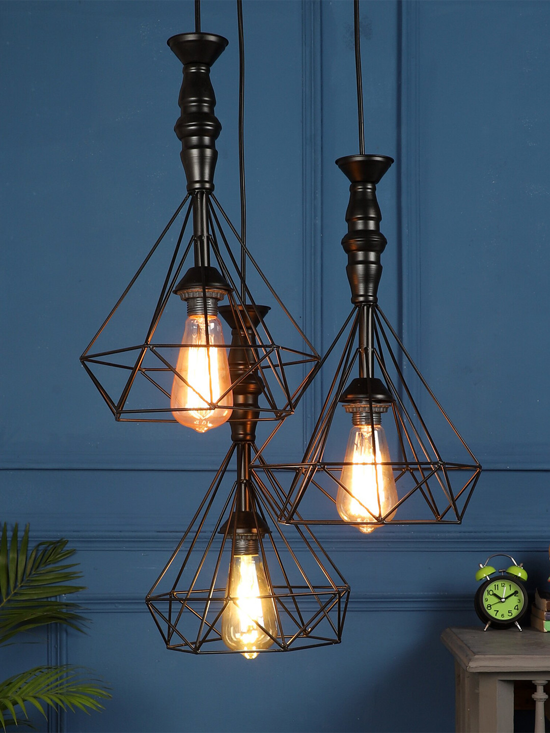 MFD HOME FURNISHING Black Iron Contemporary Cluster Lights