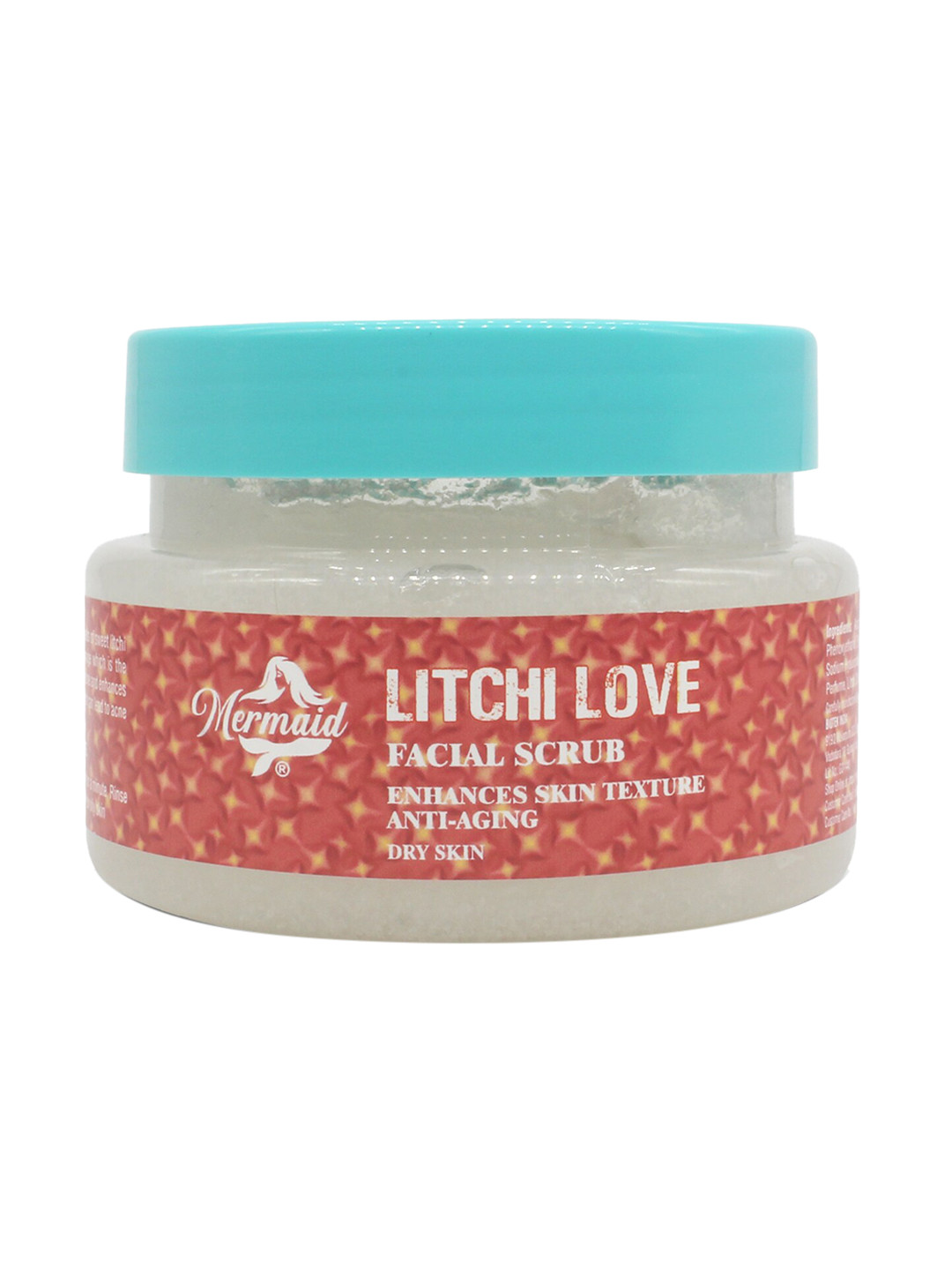 Mermaid Litchi Love Face Scrub Vit B3, with Litchi Extracts & Cellulose Beads - 200 g