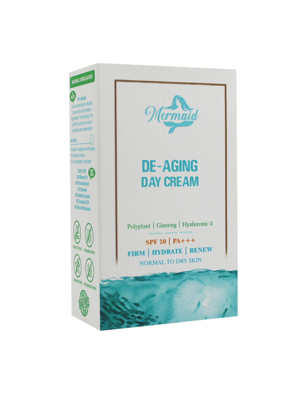 Mermaid Unisex De-Aging Night Cream, with Polyplant Marine, Ginseng & Hyaluronic Acid.