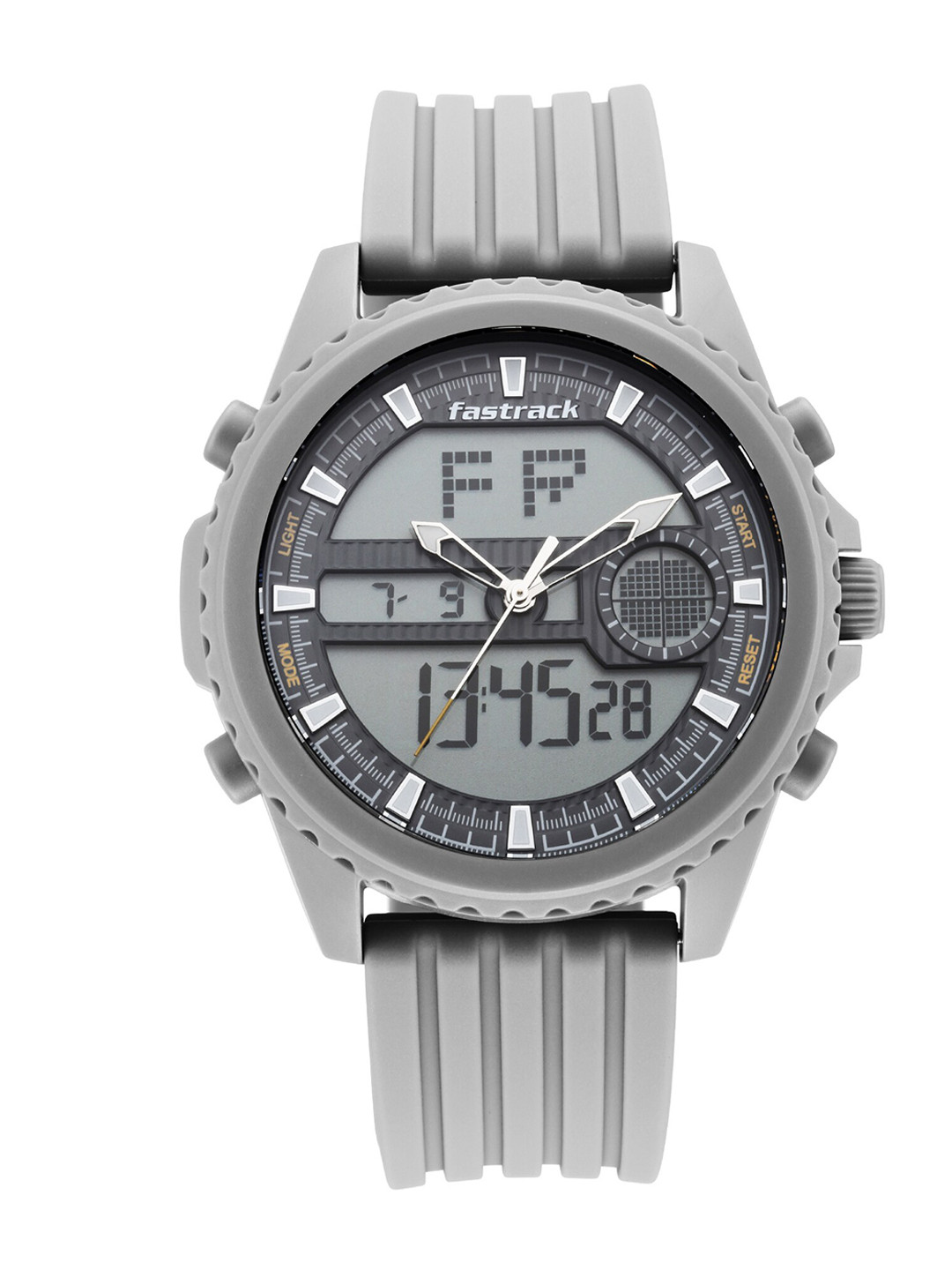 Fastrack Men Grey Printed Dial & Grey Strap Analogue & Digital Watch 38064PP02