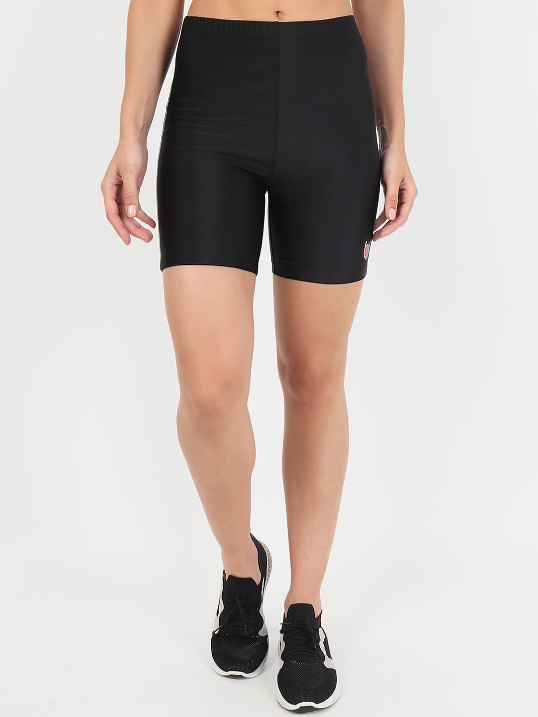 Beau Design Women Black Skinny Fit Sports Shorts