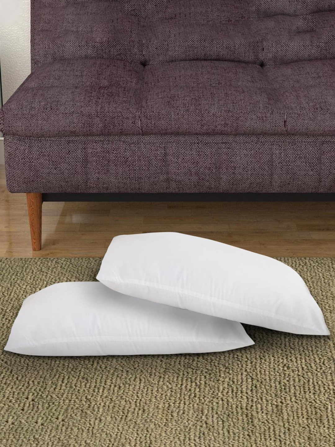 Home Centre Set Of 2 White Symphony Hipo Filled Cushions
