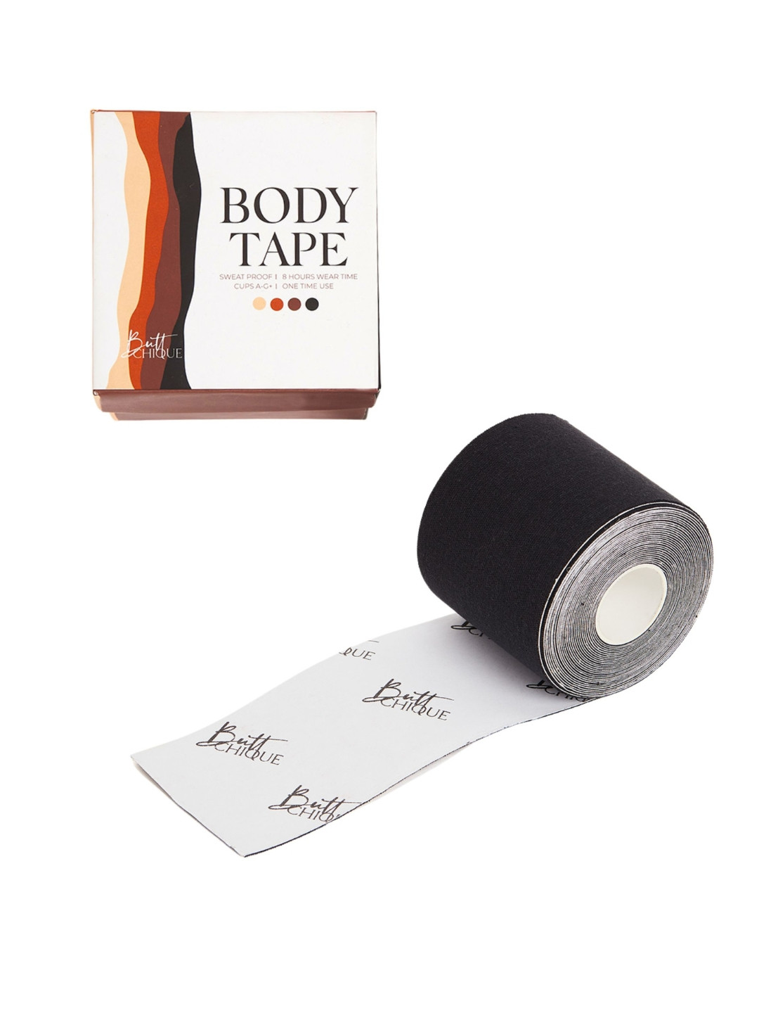 Butt-Chique Women Black Solid Sweat Proof Cotton Adhesive Body Tape