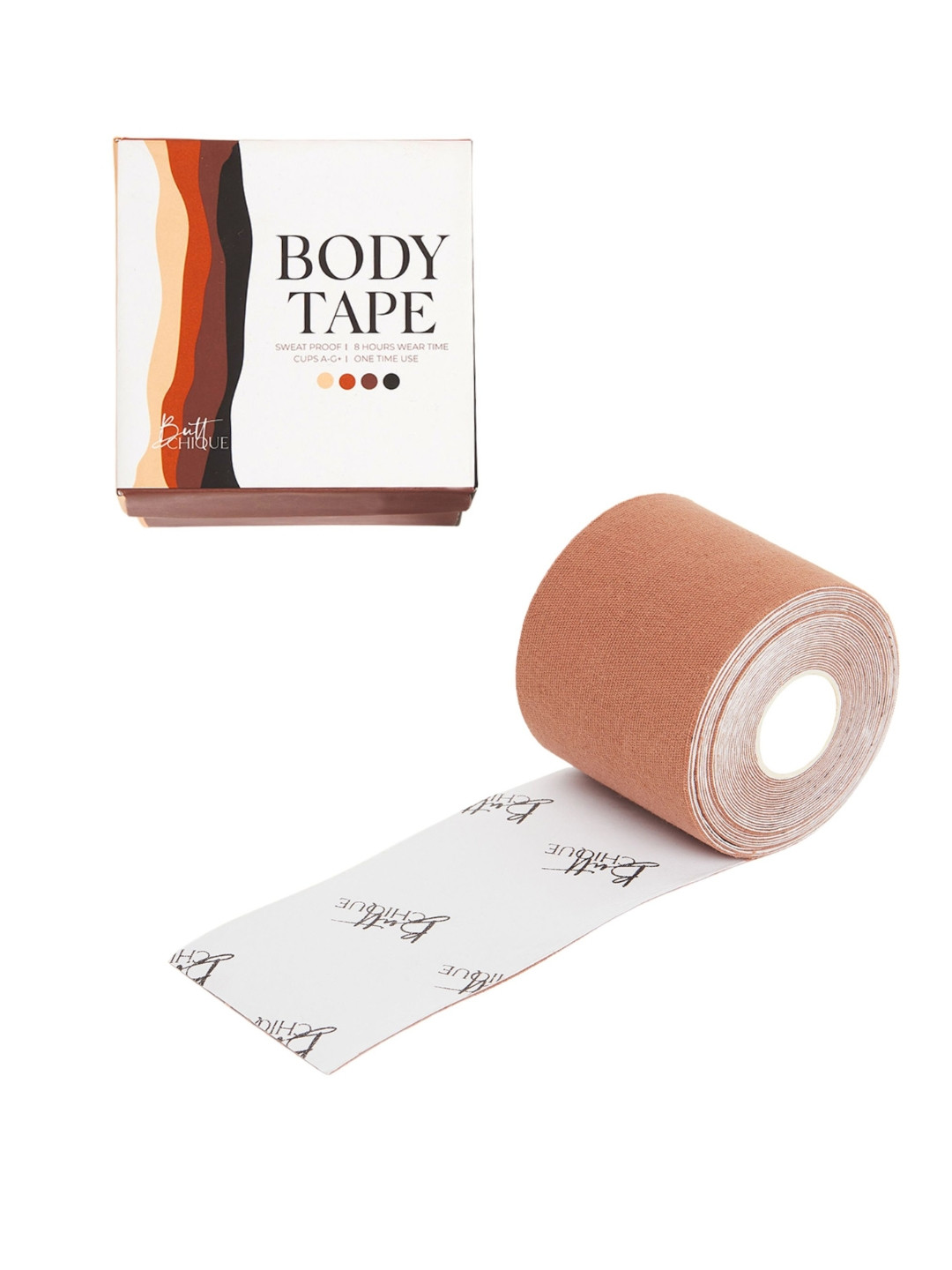 Butt-Chique Women Tan Brown Solid Sweat Proof Cotton Adhesive Body Tape