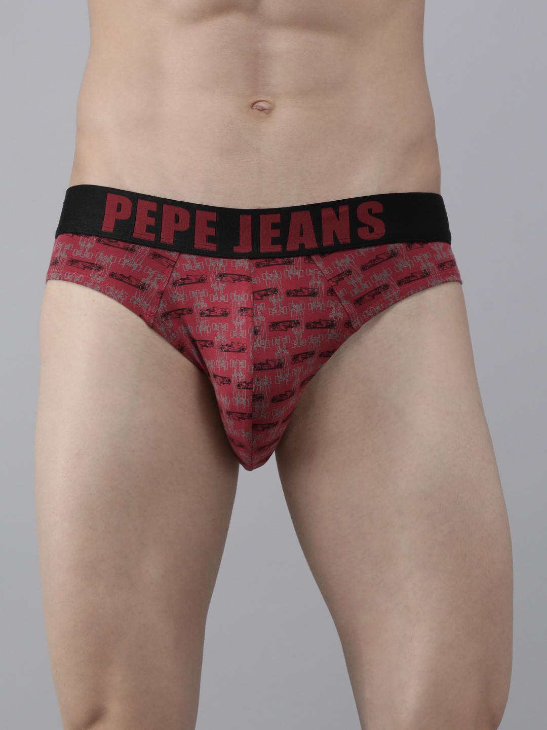 Pepe Jeans Men Red Printed Modern Basic Briefs 8904311326786