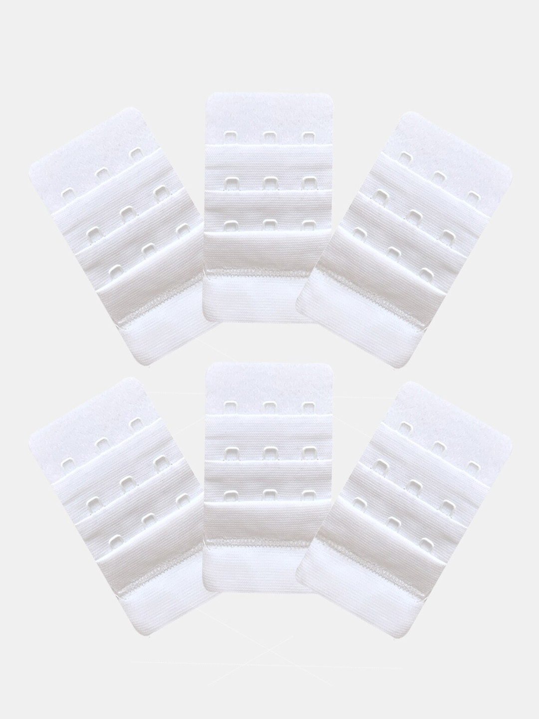 Inner Sense Women Pack Of 6 White Hook & Eye Bra Extenders