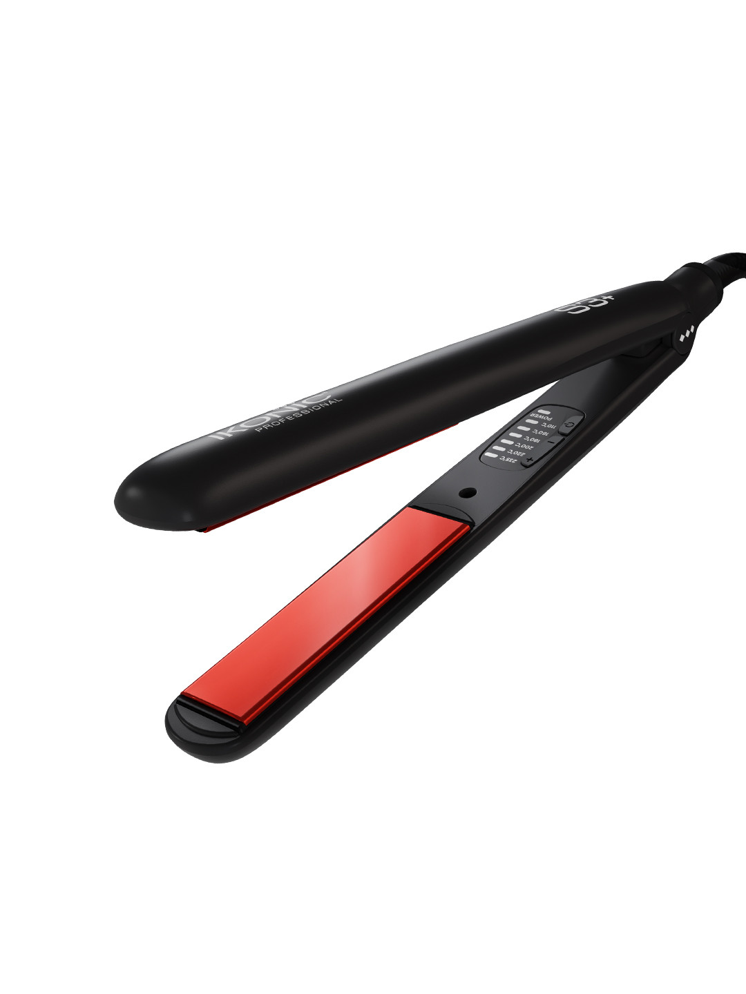 Ikonic Professional S3+ Ceramic Hair Straightener with Ceramic Floating Plates - Black & Red