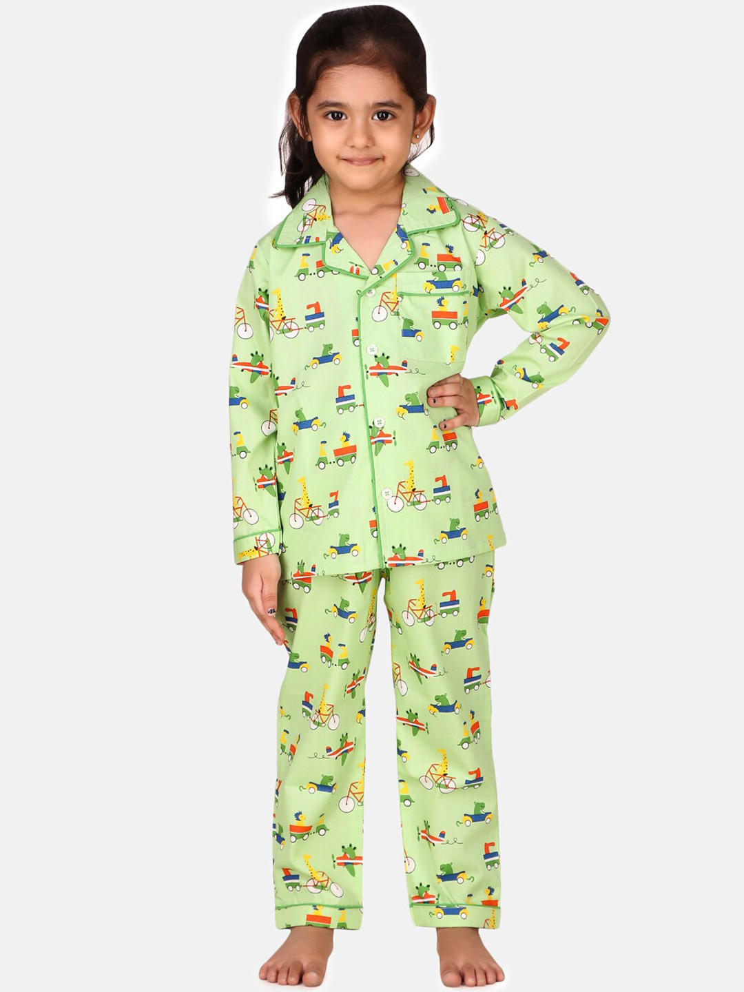 Hippodrome Unisex Kids Green Cartoon Characters
