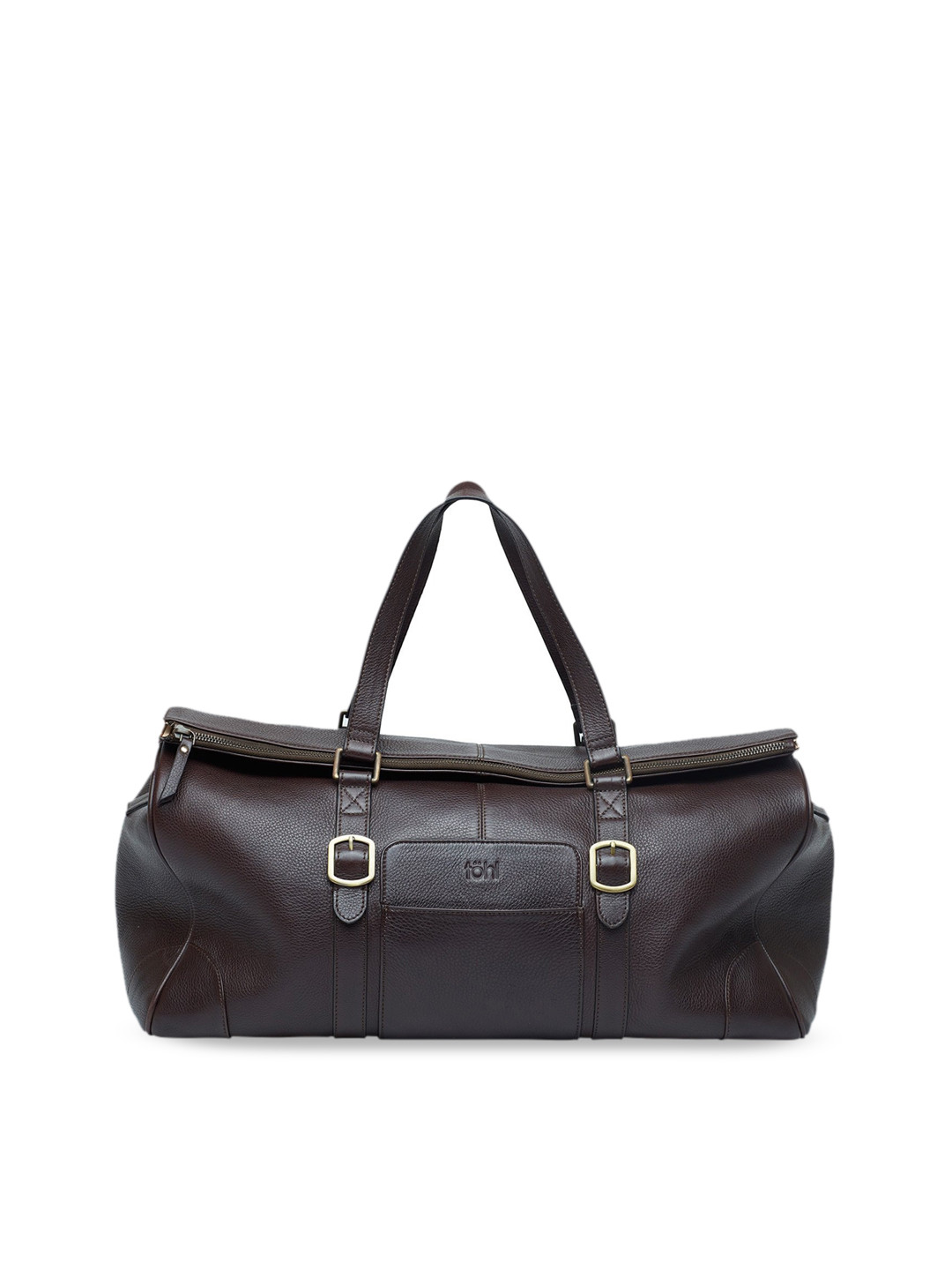 tohl Men Brown Leather Duffel Bag