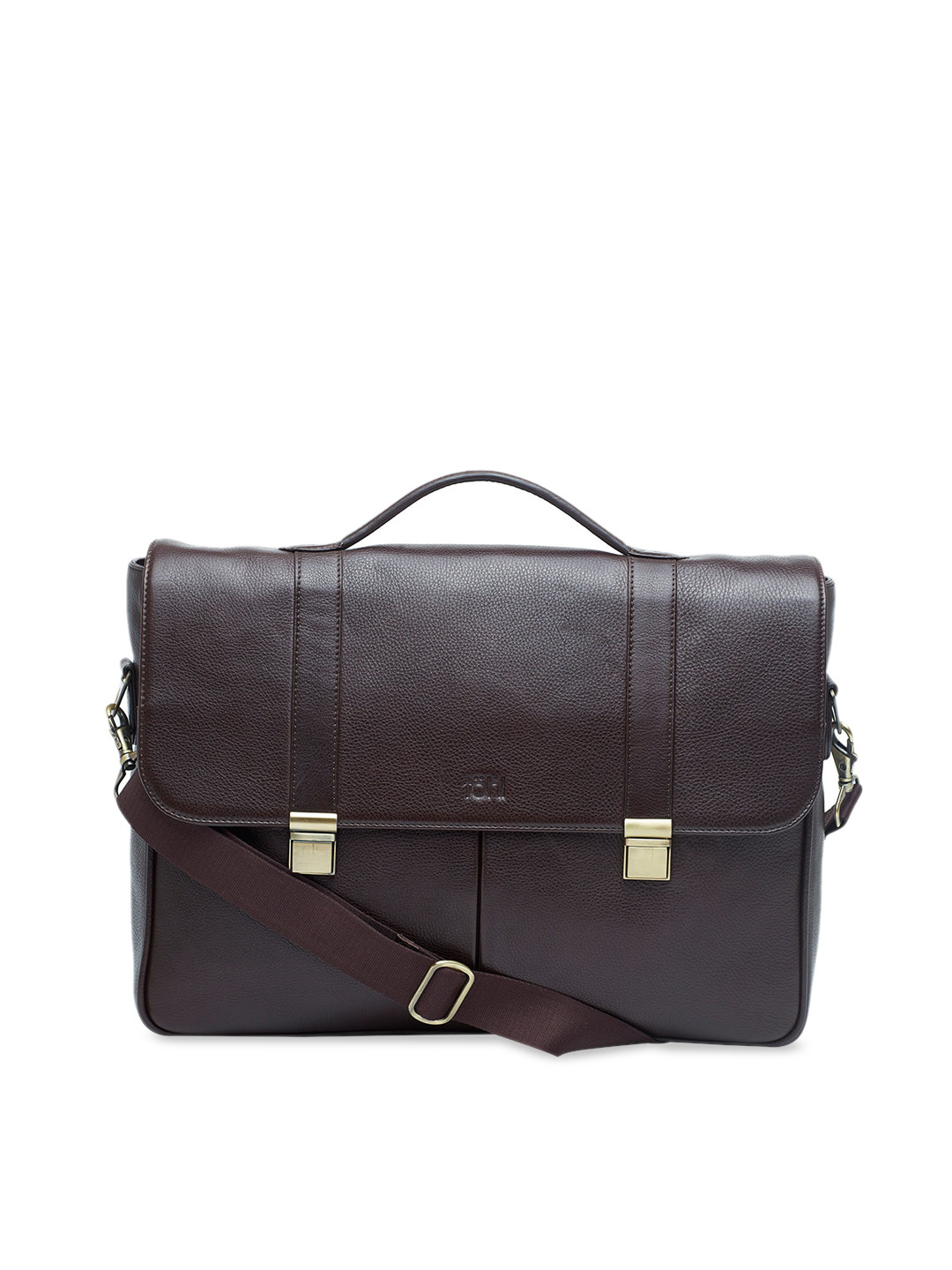 tohl Brown Leather Structured Satchel with Tasselled