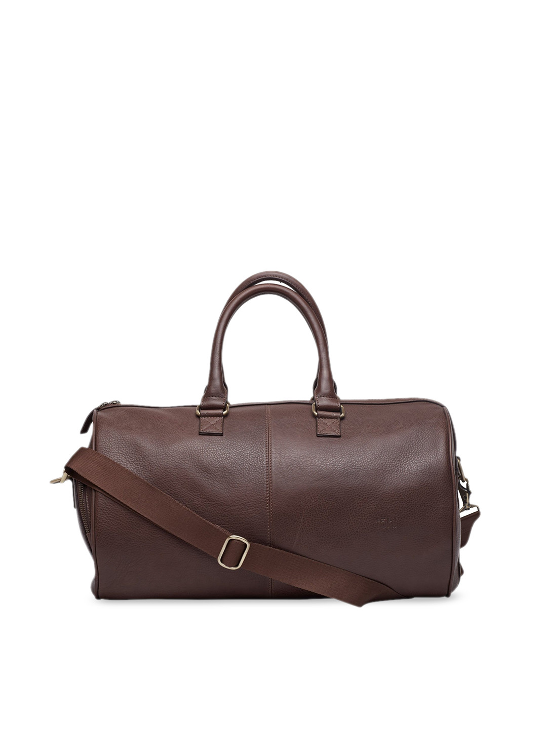 tohl Men Coffee Brown Solid Leather Duffel Bag