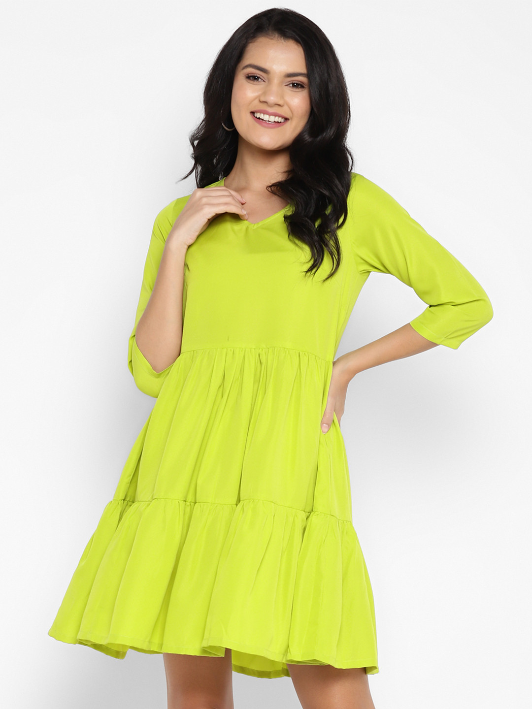DEEBACO Green A-Line Dress