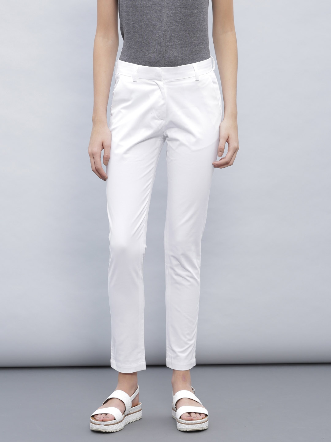 Buy Ether Women White Solid Straight 