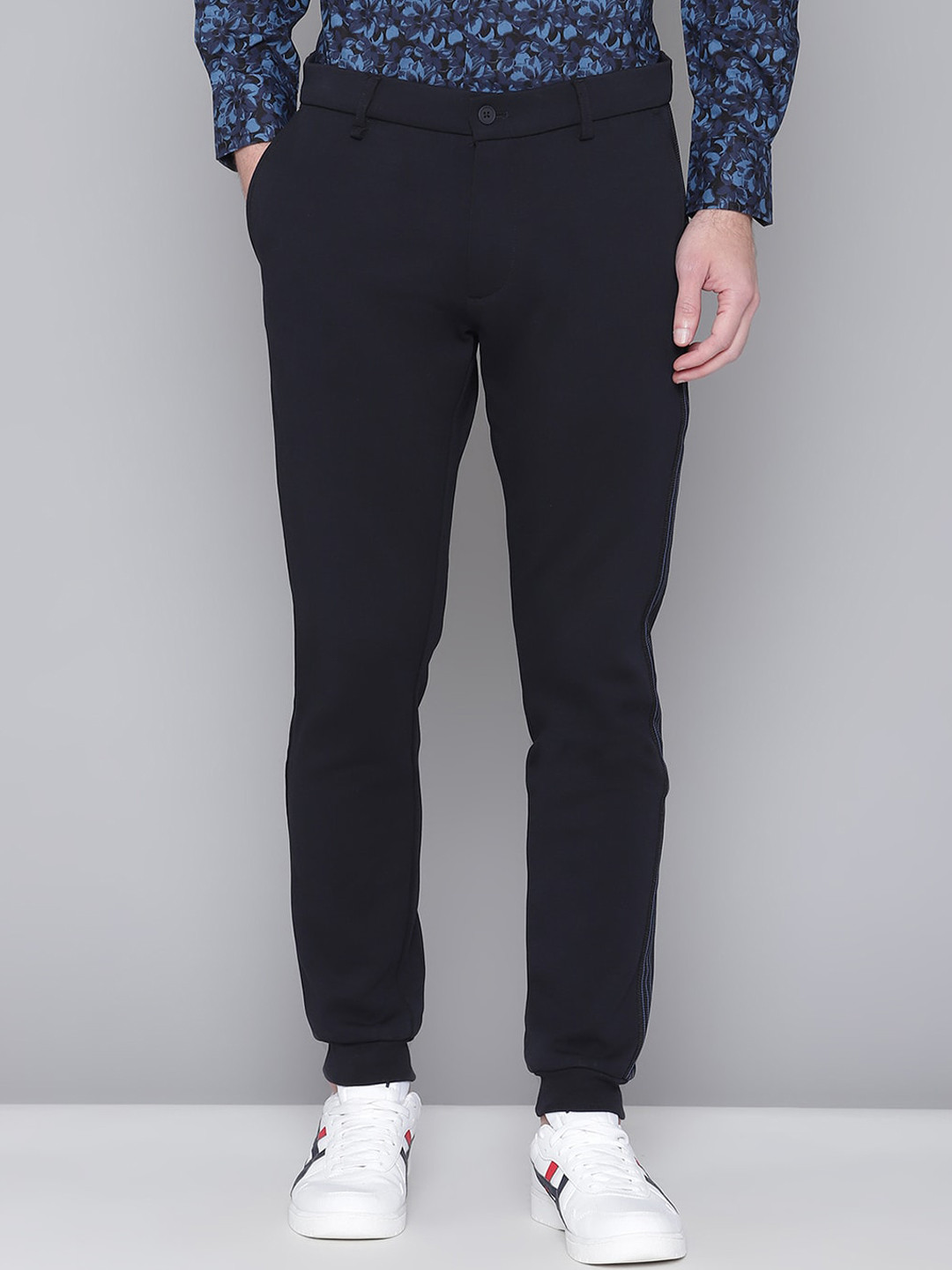 Antony Morato Men Navy Blue Slim Fit Joggers Trousers