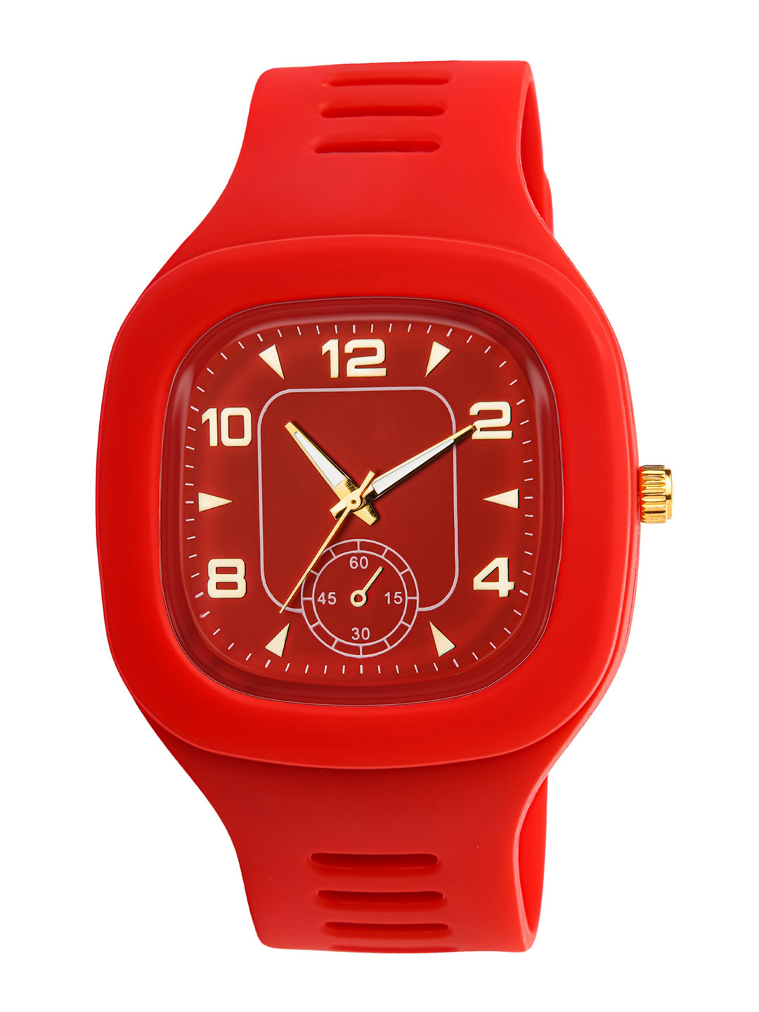 SWADESI STUFF Unisex Red Dial & Red Straps Analogue Watch 6 CRONO RED