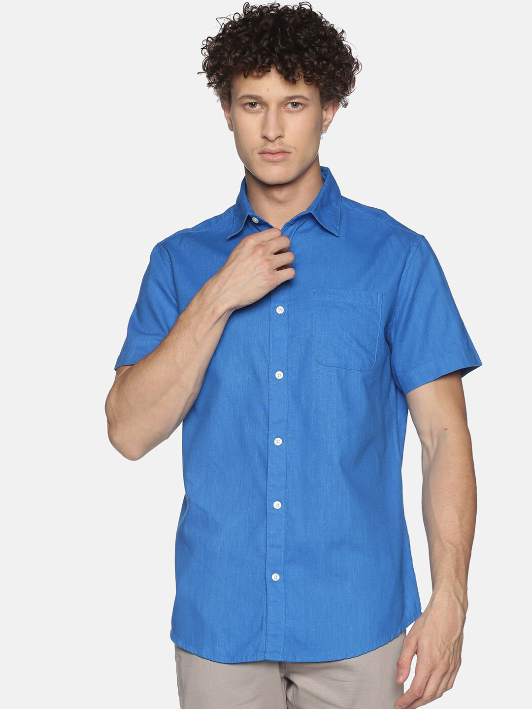 Balista Men Blue Opaque Casual Shirt